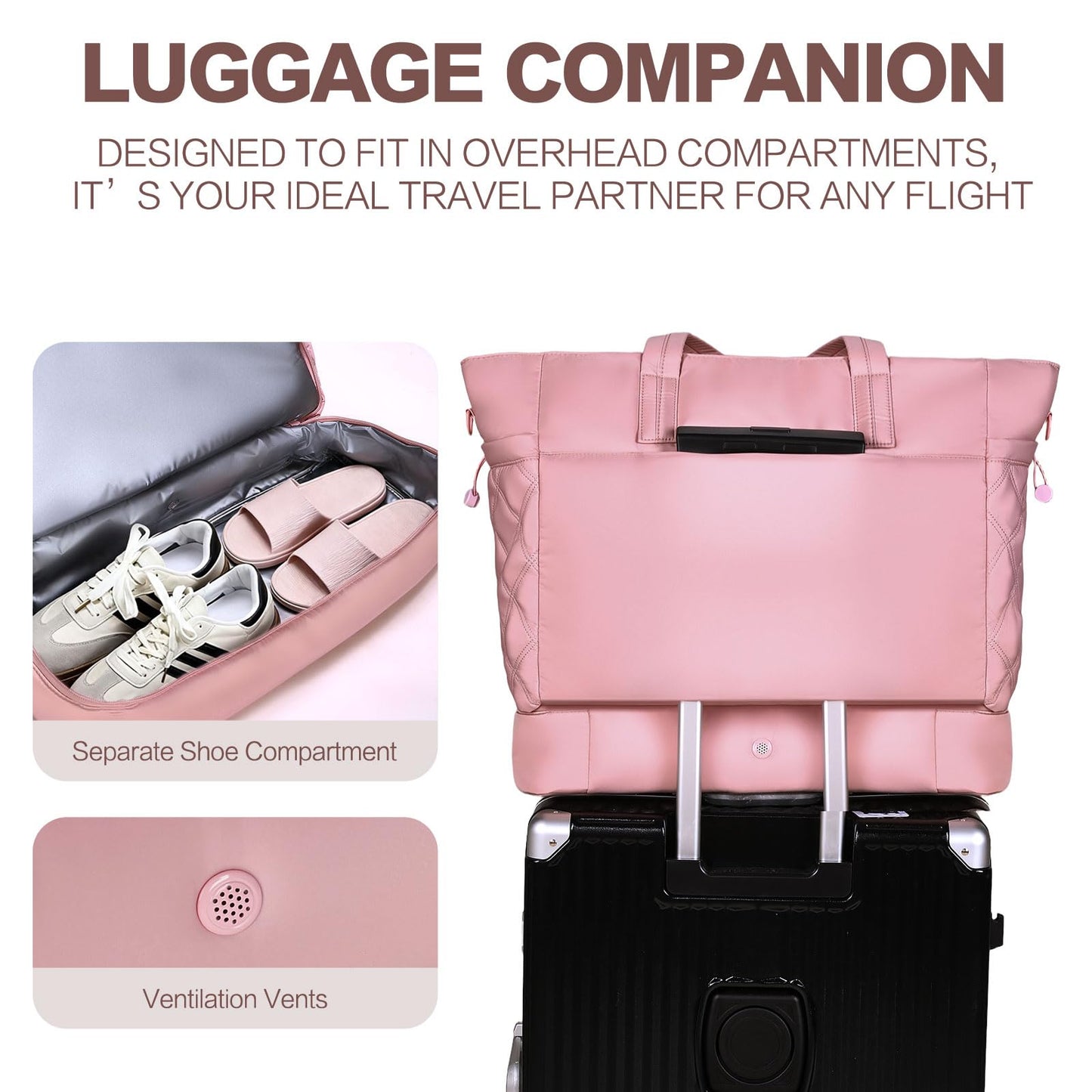 Large 4-in-1 Leather Duffle Bag for Travel Weekender Overnight Hospital Gym Bag for Men & Women, Carry On Airline Approved Personal Item Duffel Garment Bag Luggage with Shoe Compartment & Toiletry Bag BST326H
