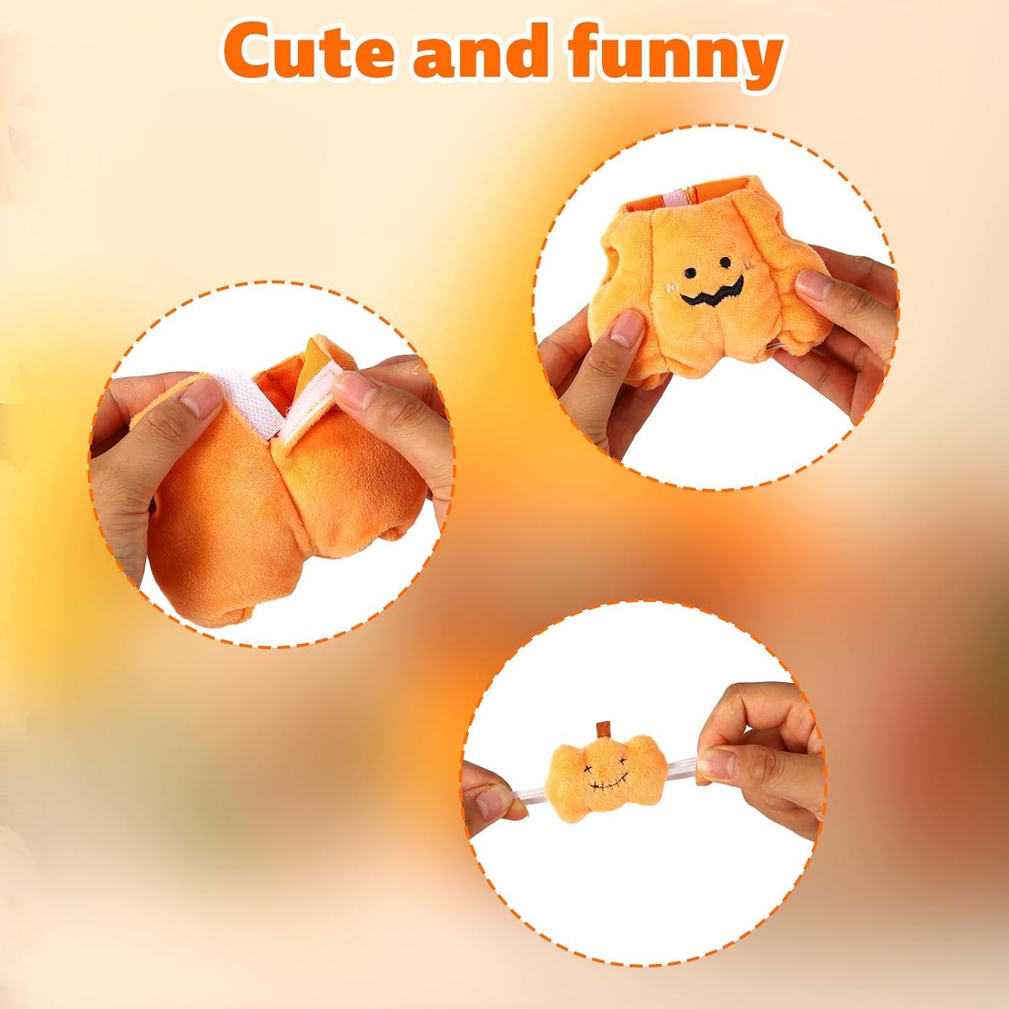 Halloween Outfits, Cute Pumpkin Jumpsuit with Orange Headdress Funny Outfits for Dressing & Displaying WN420