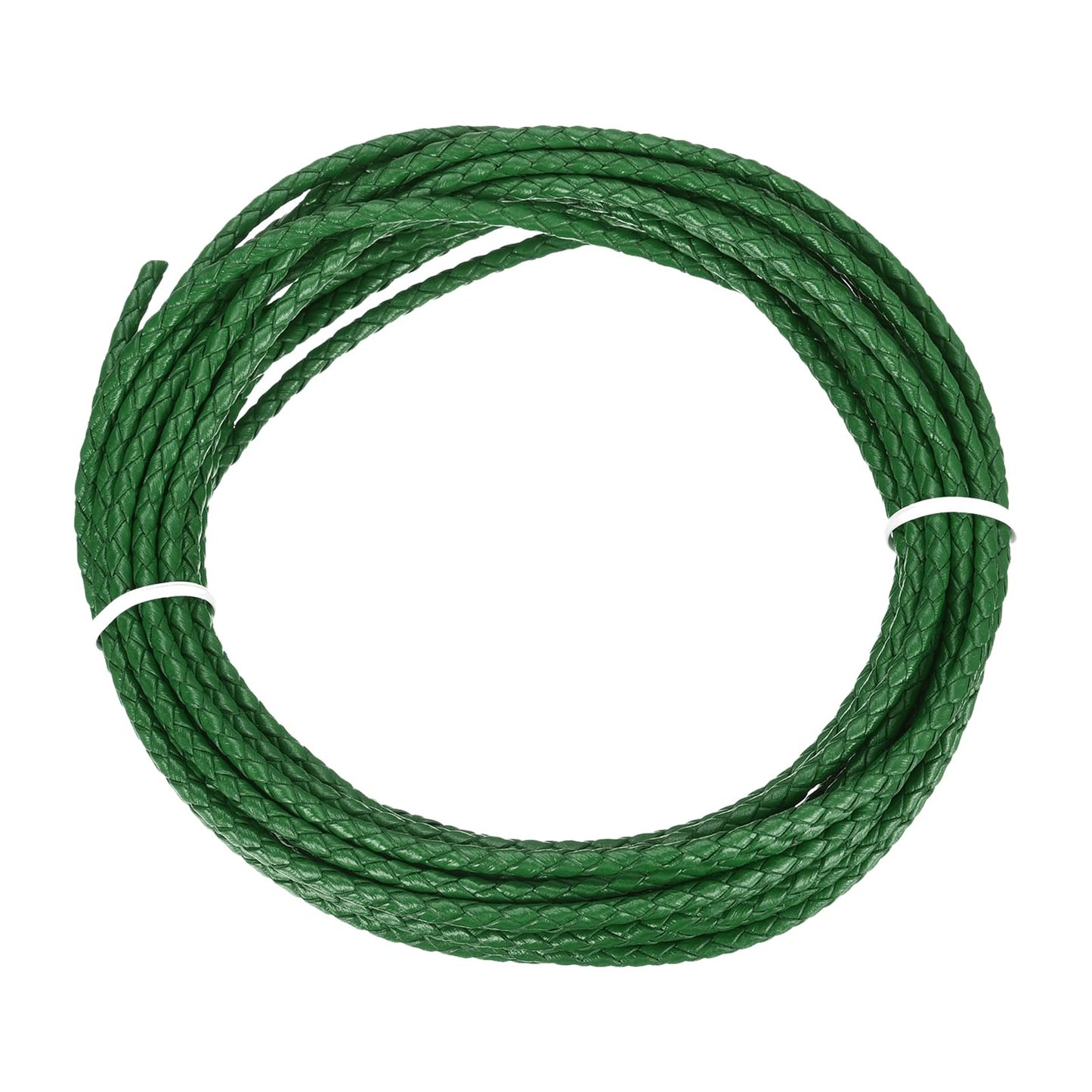 MECCANIXITY 1.1 Yards Bolo Tie Cord 6mm Diameter Round Braided Leather Strip 1 Meter Long for Bracelet Necklace Beading, Yellow WN420