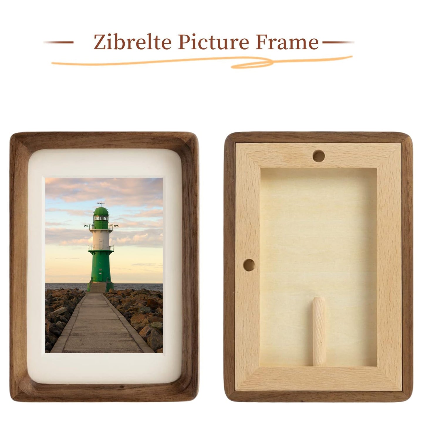 6x6 Solid Teak Wood Picture Frame Matted to 4x4 | Shatterproof Plexiglass, Mortise-Tenon Build, Horizontal & Vertical Tabletop Wall Mounting Square Display Frame BST220