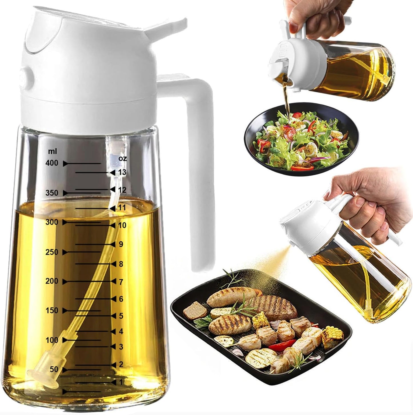 TrendPlain 16oz/470ml Glass Olive Oil Sprayer for Cooking 80