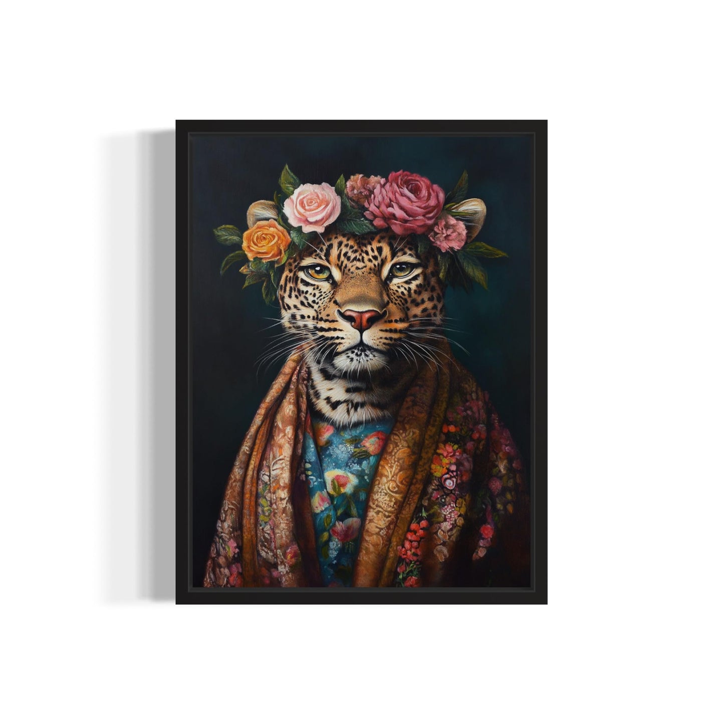 Moose Flower Head Unframed Wall Art Print Poster, Kimono Bathroom Dressing Room Decor Posters Prints for Restroom Home Picture Painting Artwork Gallery 7 (Moose, 16 x 20 inches, Unframed) BST220