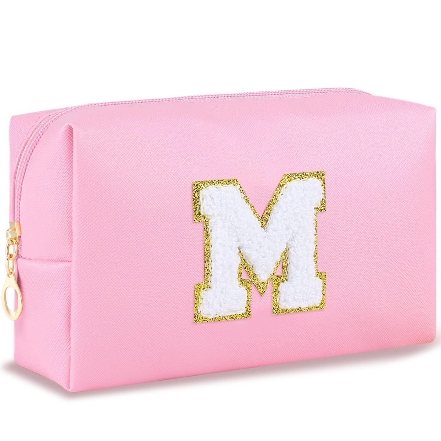 URSKYTOUS Gifts for Girls Initial Makeup Bag Personalized Cosmetic Bag with Zipper Cute Travel Toiletry Bag Waterproof PU Preppy Makeup Pouch Birthday Gift for Teen Girls Women(Blue P) BST326L