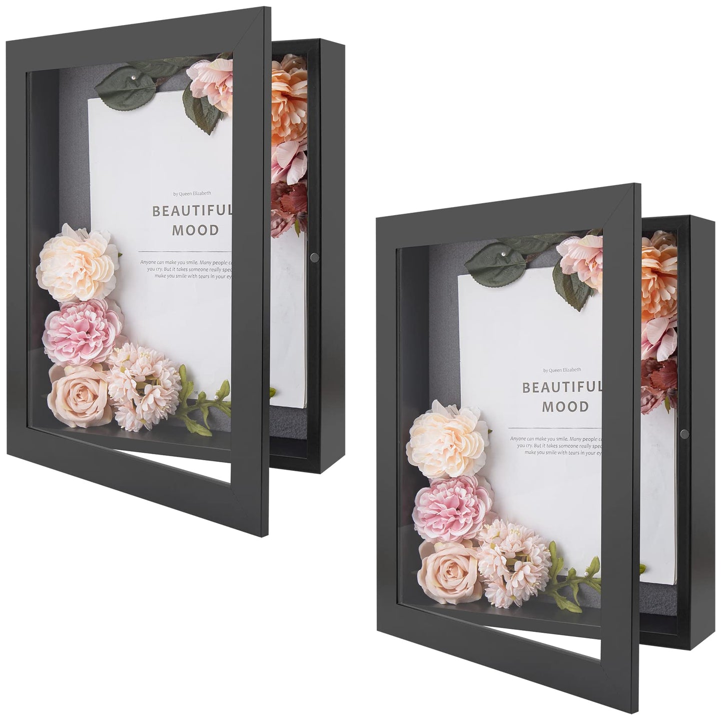 Golden State Art 11x14 Shadow Box Frame Display Case - 2 inch Depth Great for Collages, Collections, Mementos, 6 Pins Included (White, 1 Pack) BST326H