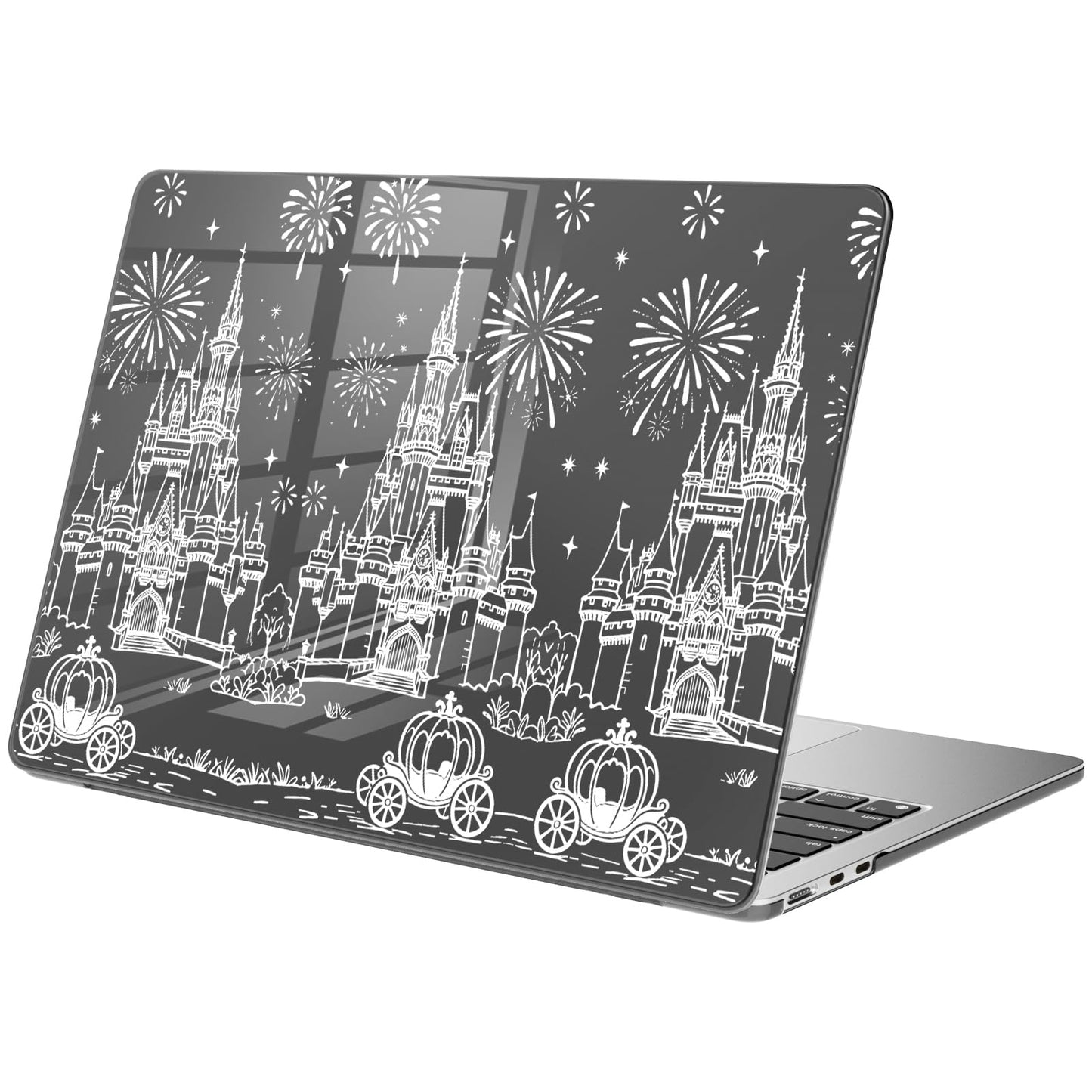 Compatible with MacBook Air 15 inch Case M5 M4 M3 M2 2026-2023 Release A3448 A3241 A3114 A2941, Cute White Polka Dot Protective Hard Shell Clear Black Cover for Mac Air 15.3 inch WN420