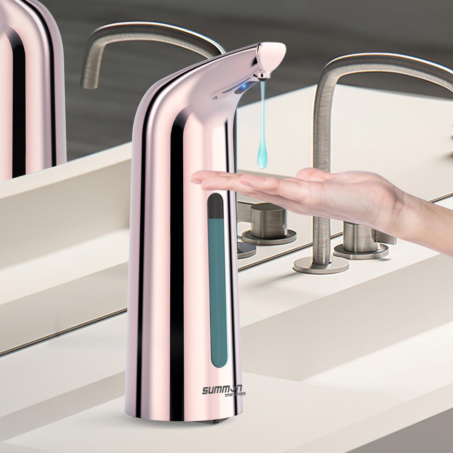 Automatic Soap Dispenser Touchless,400ML Hand & Dish Countertop Electric Liquid Dispenser with Sensor,Modern 4 Gear Adjustable Black Waterproof Battery Operated Kitchen Auto Soap Pump WN420