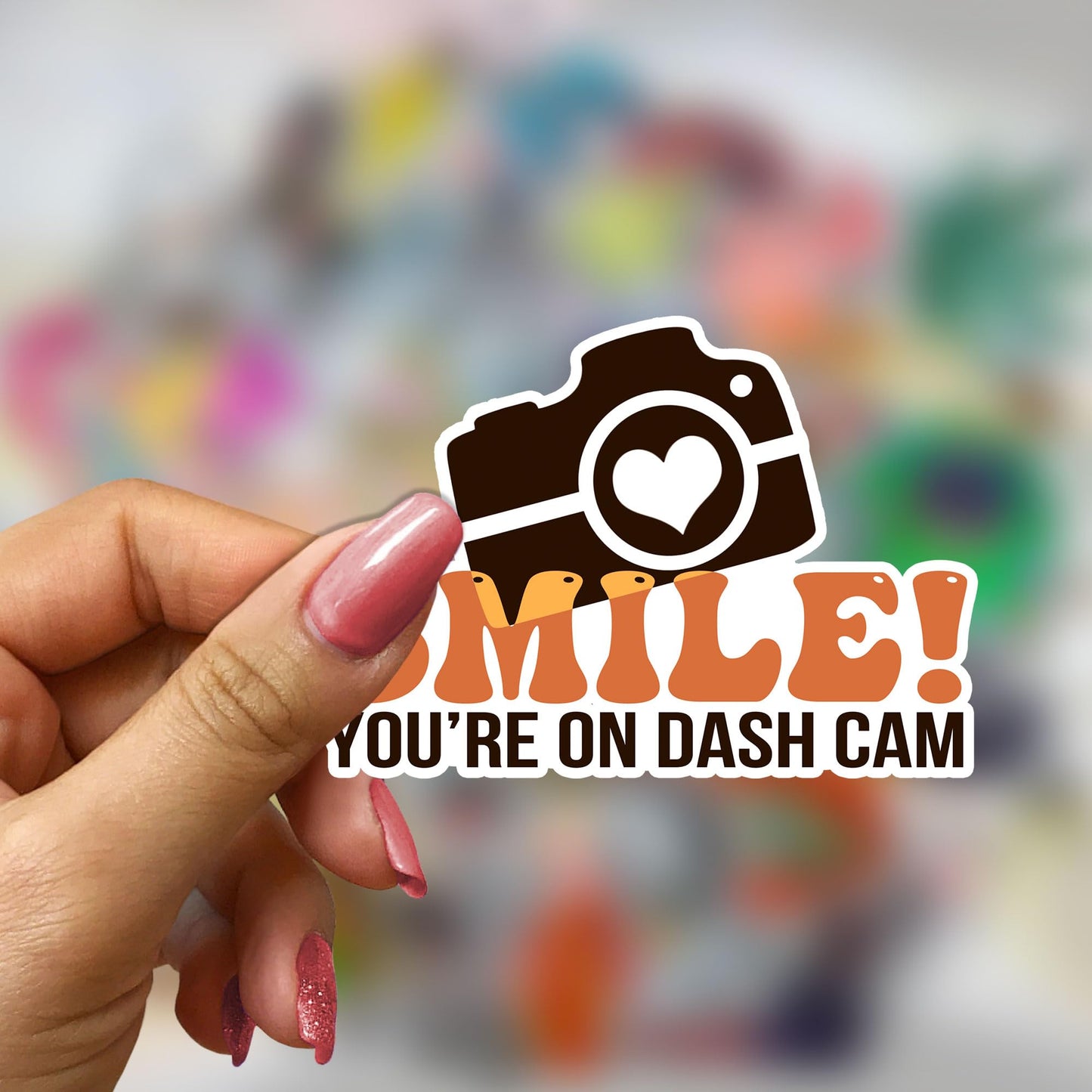 Smile You are On Dash Cam Sticker, Funny Warning Sign Camera CCTV Decals Sticker, Vinyl Waterproof Stickers for Car, Truck, Van, Windowns, Camera Area, CCTV, Gifts Ideas for Friends (6inches) BST326L