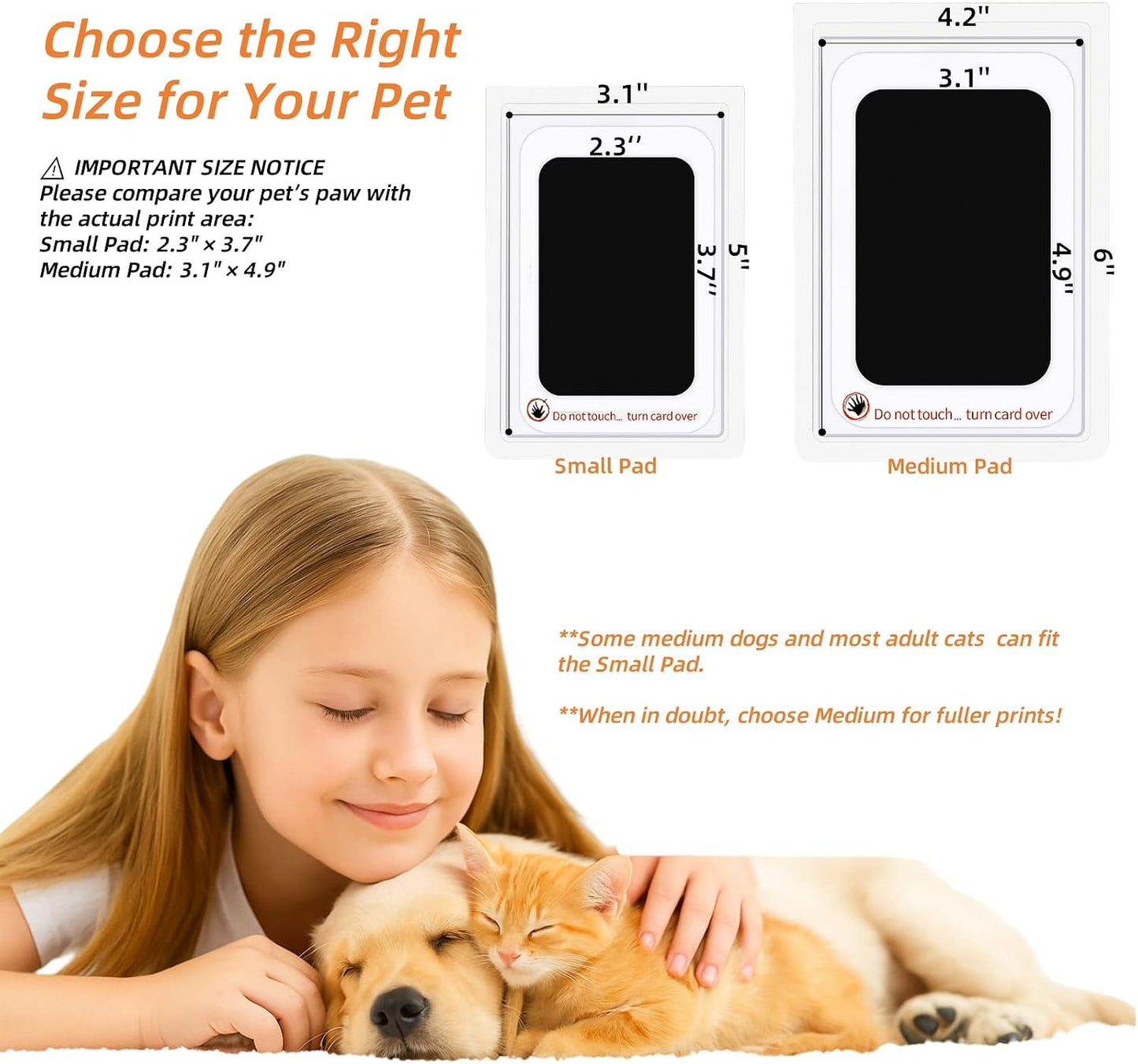 Paw Print Kit for Dogs, Inkless Clean Touch 3.1×4.9 in, Paw Print Kit for Dogs and Cats, Mess-Free for Puppies Kittens Pet Memorial WN420