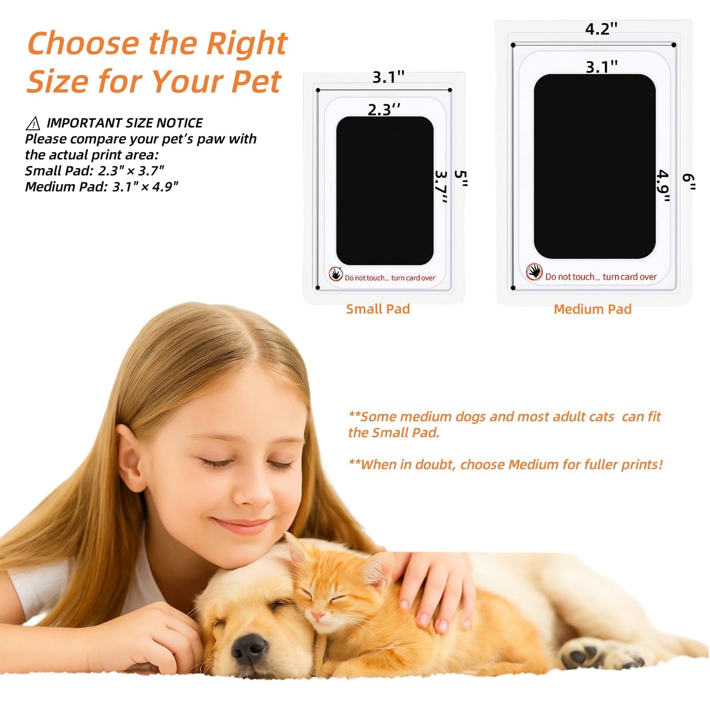 Paw Print Kit for Dogs, Inkless Clean Touch 3.1×4.9 in, Paw Print Kit for Dogs and Cats, Mess-Free for Puppies Kittens Pet Memorial WN420