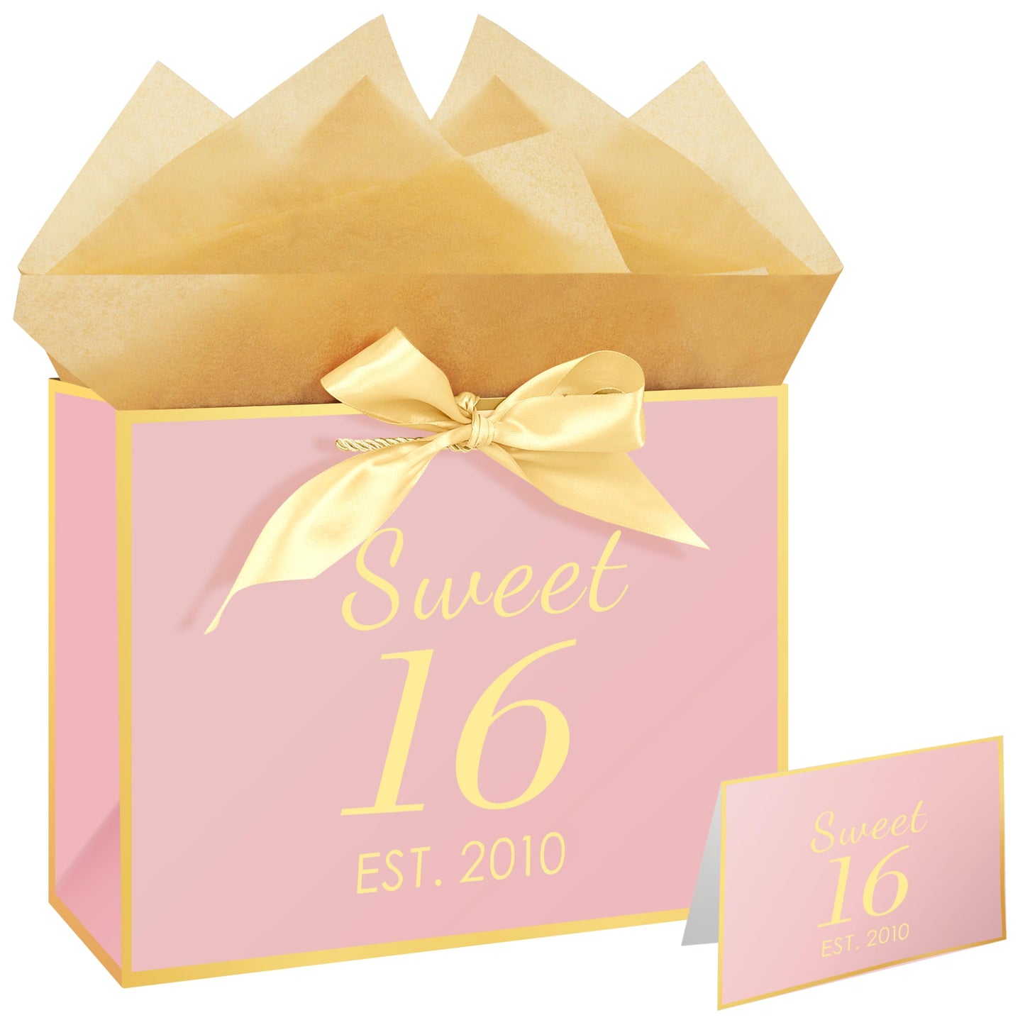Eaureum Personalized Initial A Gift Bags for Girls Women, 13" Pink Initial A Gift Bags for Birthday Wedding Holidays Party Decorations for Her Girls Women Daughter Granddaughter Friends Wife BST326L