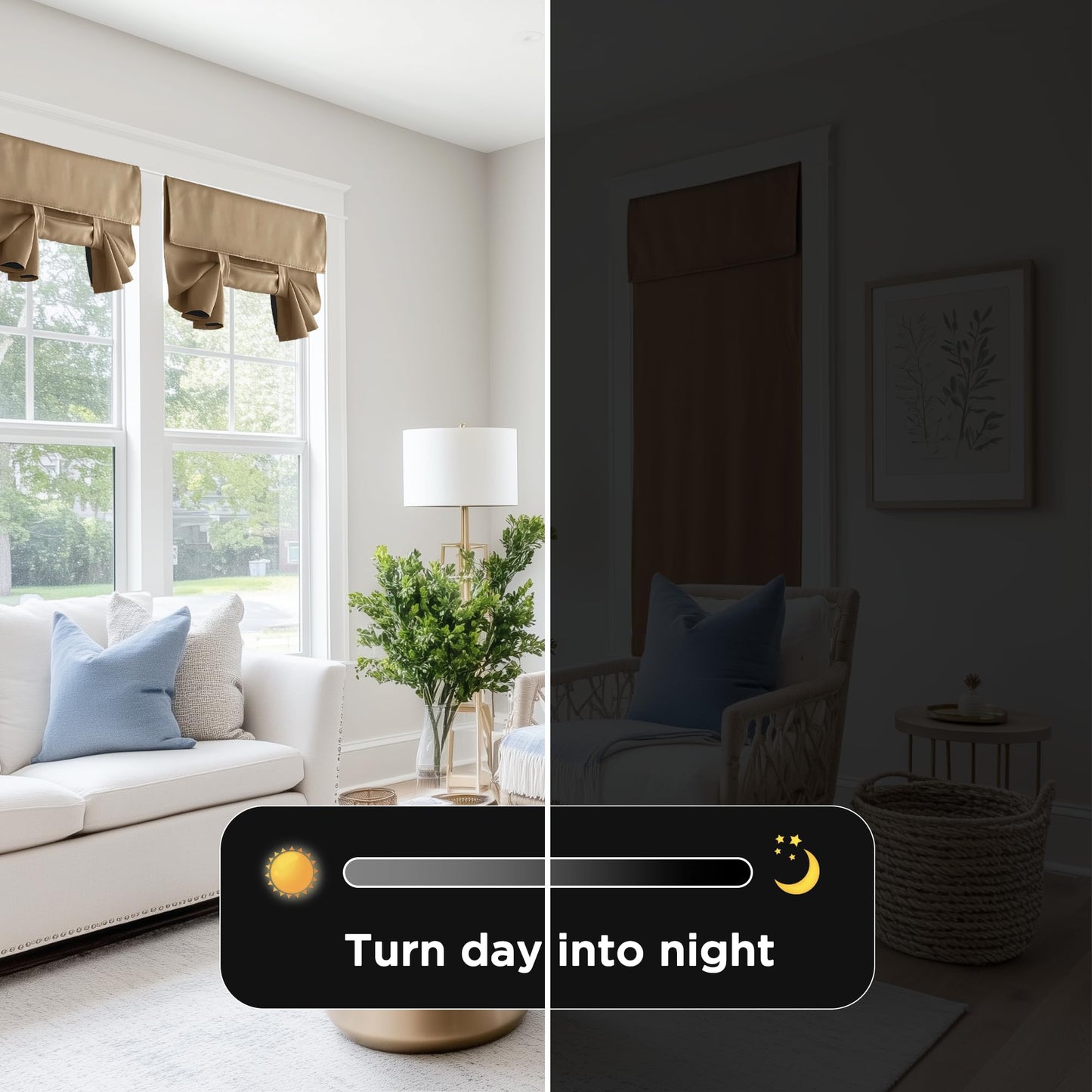 RYB HOME 100% Blackout French Door Curtains for Door Window - Room Darkening No Coating Thermal Insulated Privacy Protection Adhesive Cover for Glass Window, W 26 x L 40, 1 Panel, Black BST220