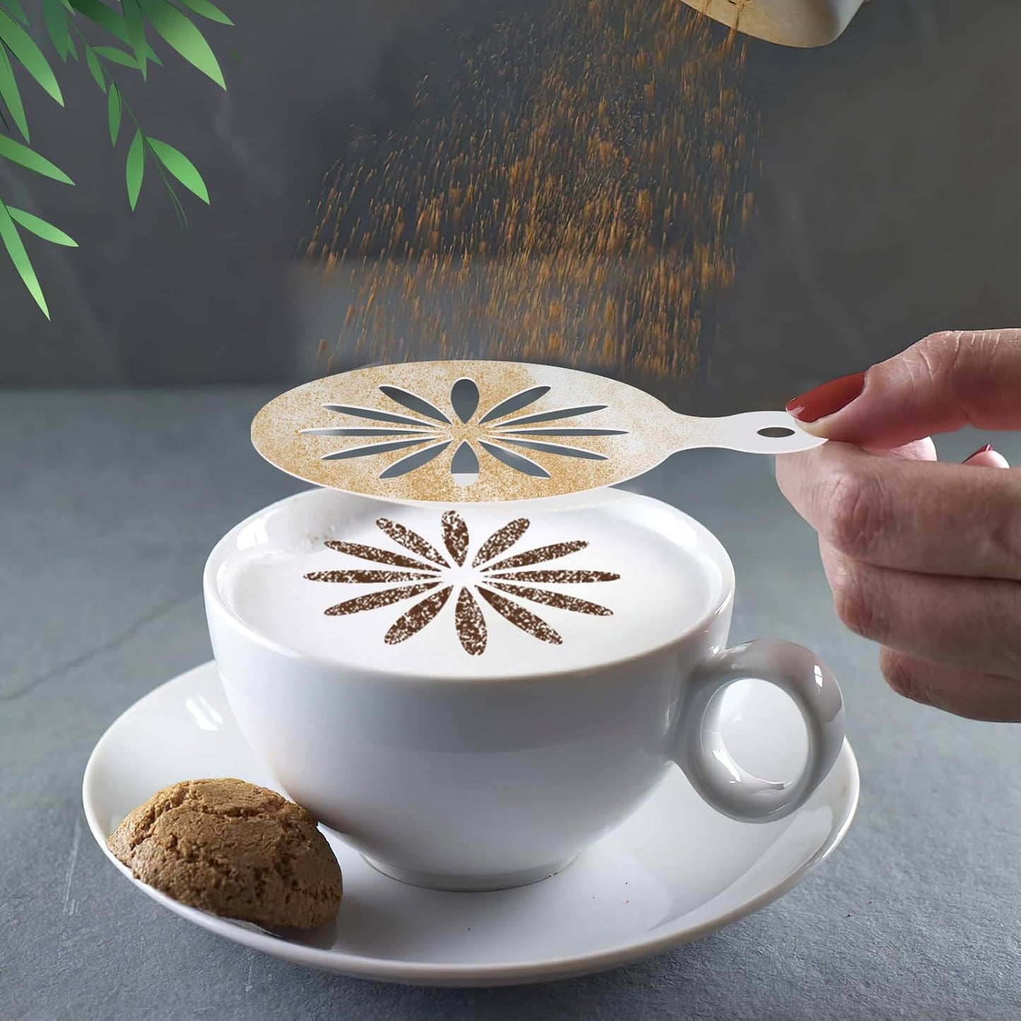 Konsait 20 Pack DIY Coffee Stencils Latte Art Templates for Decorations Reusable Cake Cookie Stencils,Includes Designs for Painting Butterfy, Flowers, Bunny, Bird,Perfect for Party Supplies BST326L