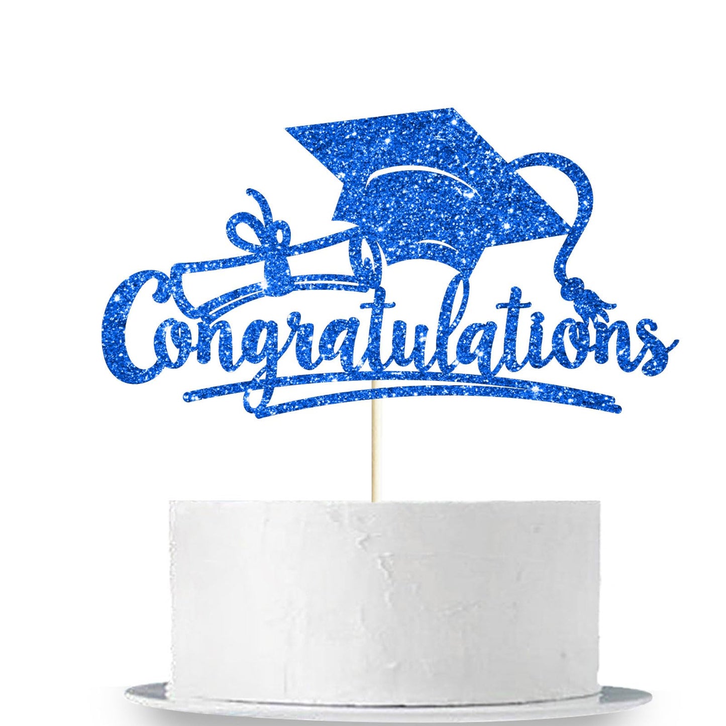 Congratulations 2026 Graduation Cake Topper Red Glittery Class of 2026 Cake Topper Congrats Grad Party Cake Decor for 2026 Senior High School College Grad Party Supplies Decorations BST220