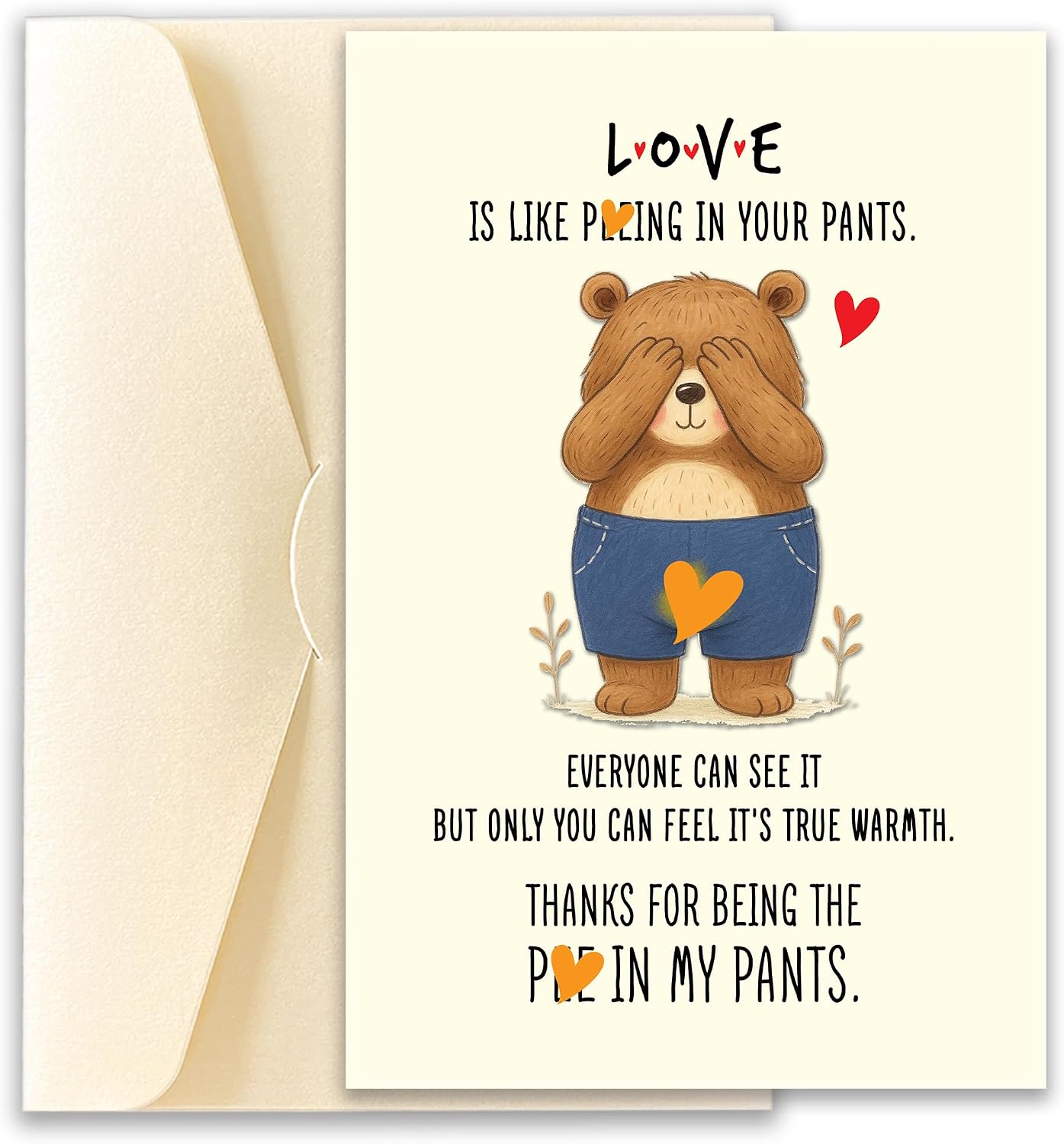 POMELION Funny Anniversary Card for Wife, Husband - Cute Wedding Anniversary Card Gift for Her, Him, Girlfriend, Boyfriend - Happy Birthday from Husband, Wife - Anniversary Greeting Card WN420