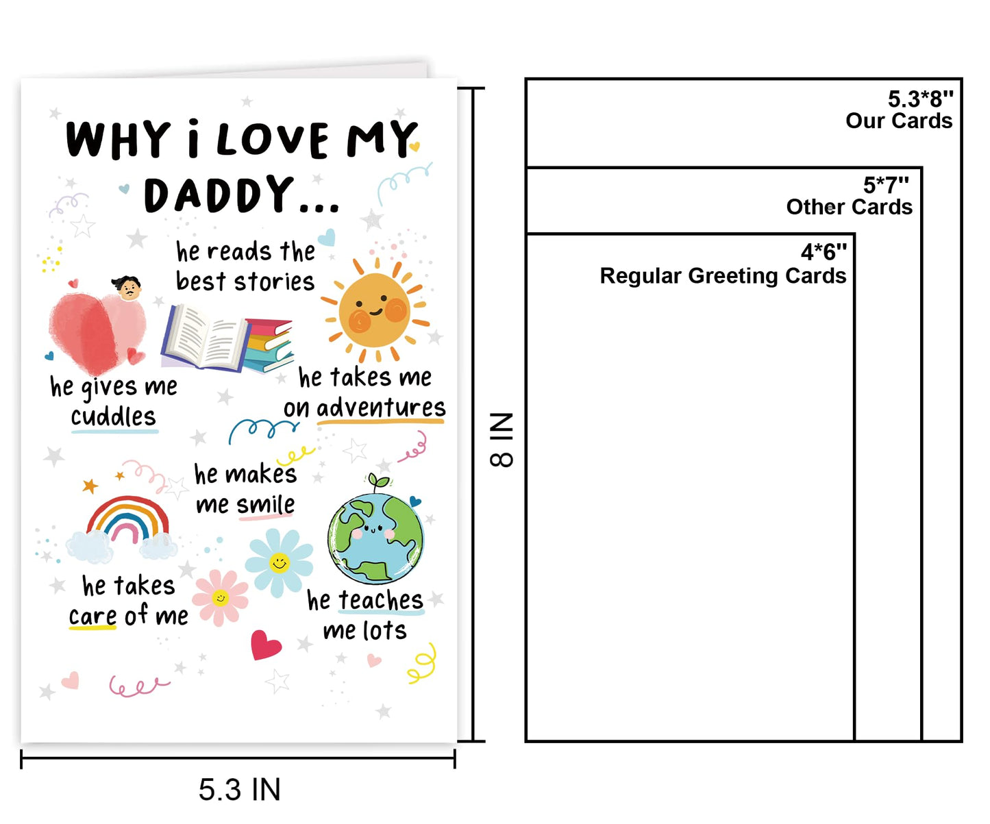 Funny Fathers Day Card for Dad Stepdad Bonus Dad Husband Grandpa, Humorous Happy Father's Day Card Gift from Son Daughter Grandson Granddaughter, Unique Fathers Day Card for Him BST202