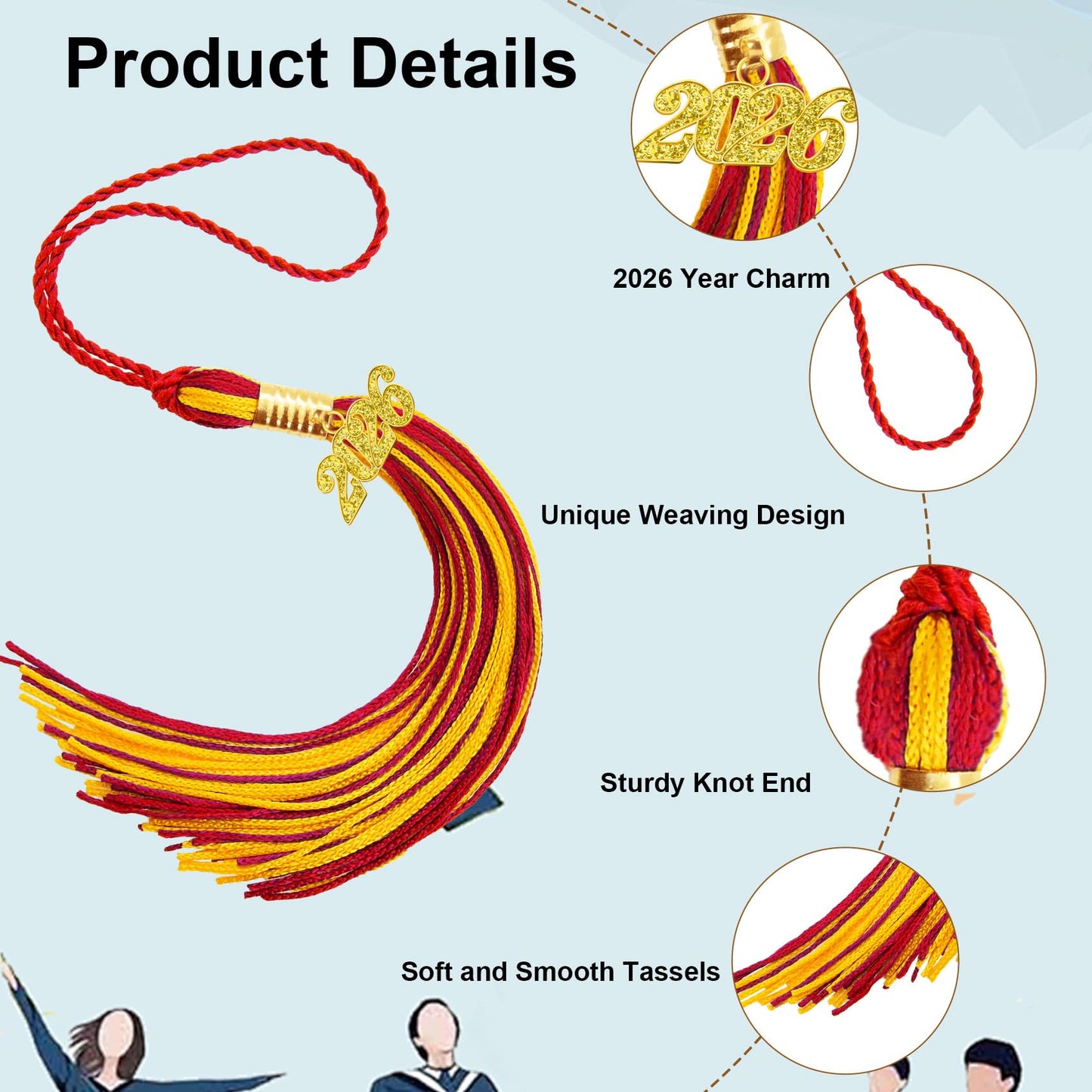 2026 Tassel Graduation, Black and Gold Graduation Tassel, 2026 Graduations Cap Tassels, Gradutate Cap Tassels with 2026 Year Gold Charms for Grad Cap Hat Ceremonies Memorial Graduations Decorations BST220