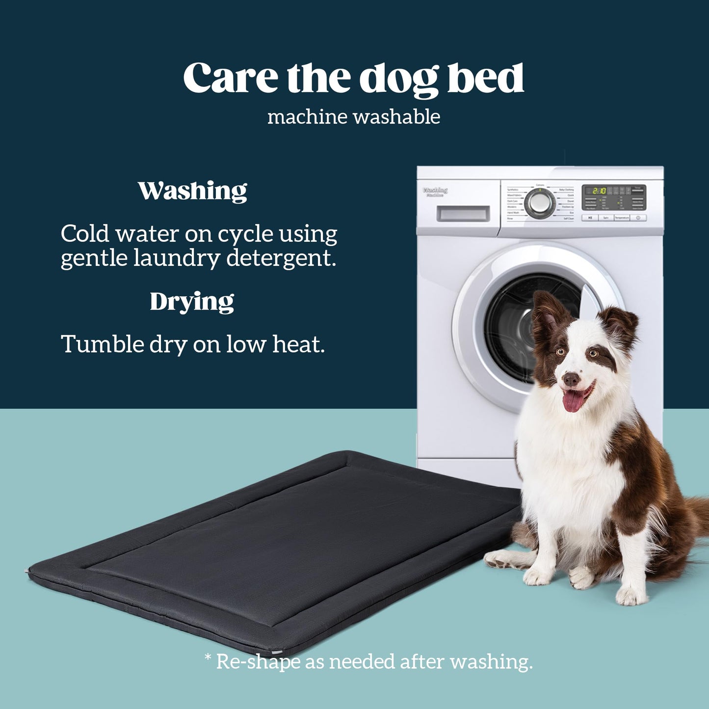 PELZIN Cybarmour Chew Proof Dog Crate Pad - Outdoor Indestructible Dog Bed - Tough - Potable - Machine Washable - Water & Dirt-Resistant - Jumbo Breeds & Fits 54-Inch Crate - 53"x35", Black WN420