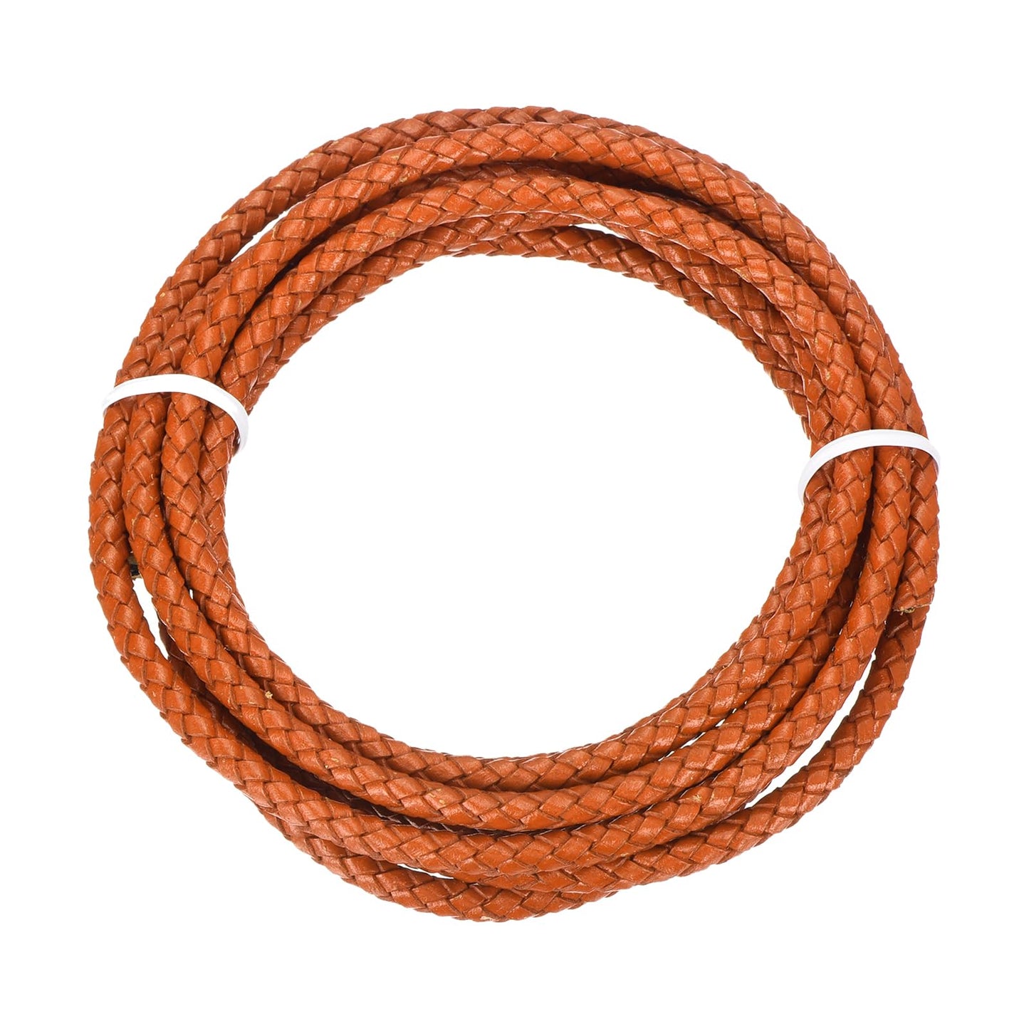 MECCANIXITY 1.1 Yards Bolo Tie Cord 6mm Diameter Round Braided Leather Strip 1 Meter Long for Bracelet Necklace Beading, Yellow WN420