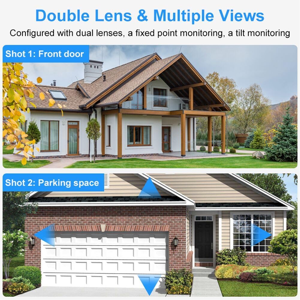 Wifi Smart Camera PTZ 2.4G/5G WiFi Outdoor security wireless 2X3MP Dual Lens 80