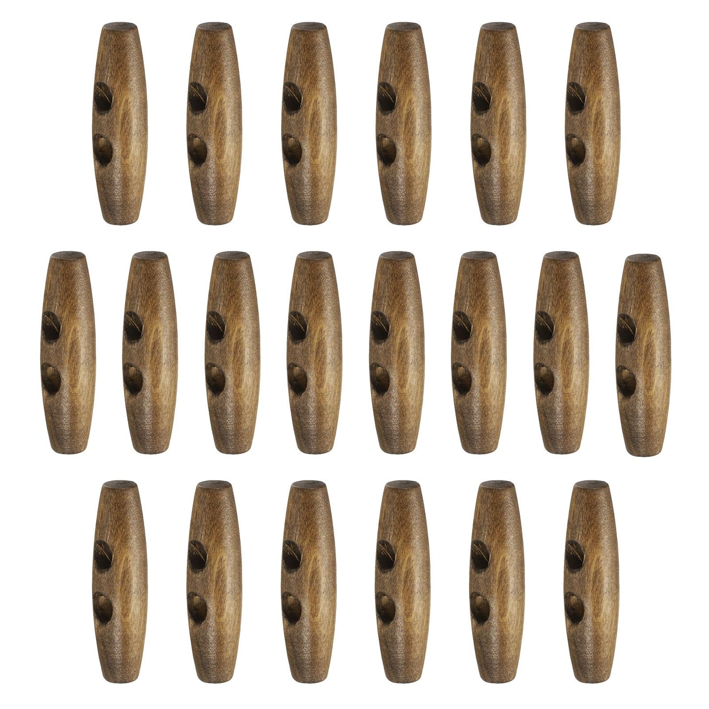 HARFINGTON 60mm / 2.4" Wooden Toggle Buttons 20pcs 2-Hole, Maroon | Wood Olive Sewing Buttons Horn Oval Buttons Sewing Accessories for Coat Sweaters Clothing DIY Craft BST326L