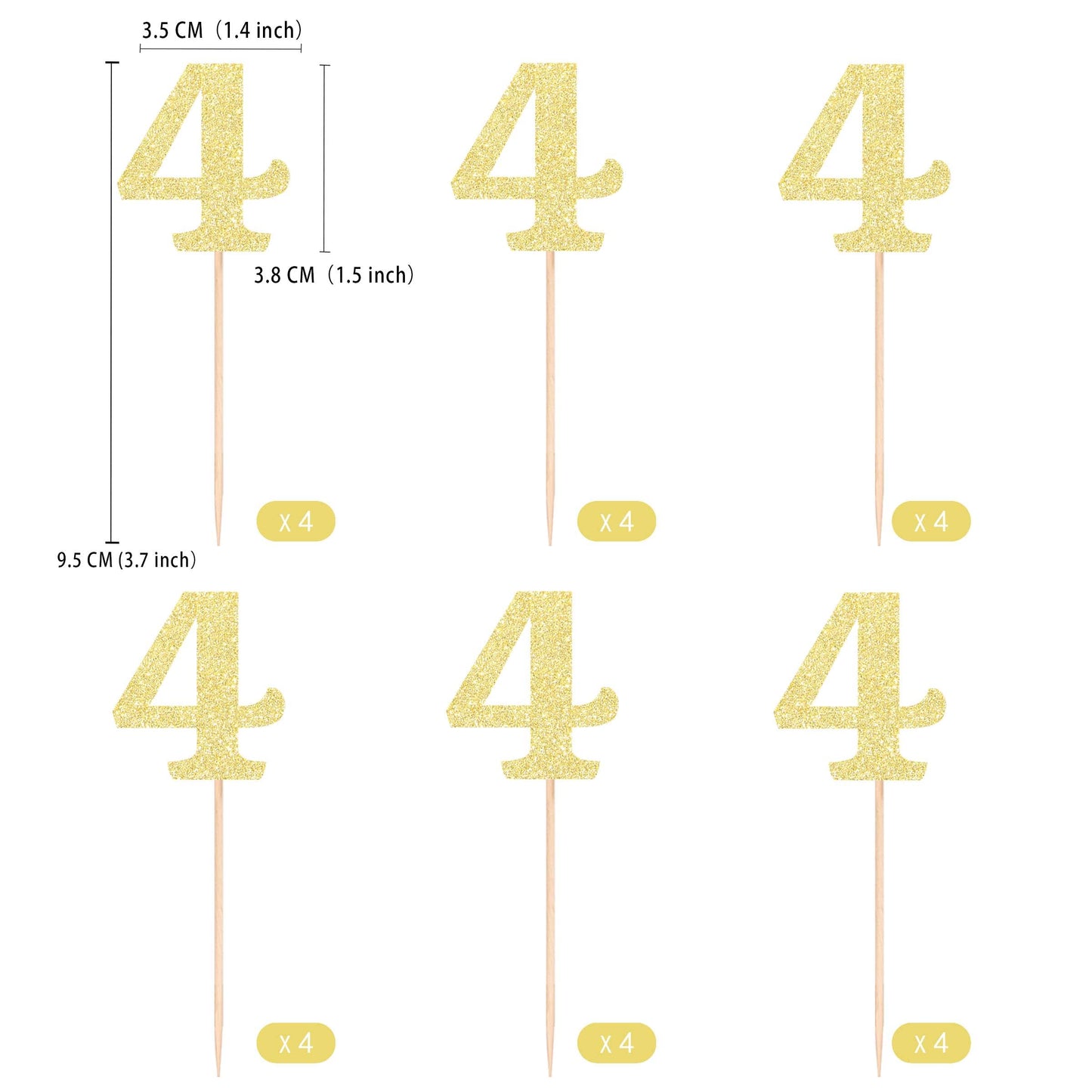 Gexolenu 24 PCS Rose Gold Double-sided 3rd Birthday Cupcake Toppers, Glitter Age THREE Cake Picks Decor, Third Happy Birthday Party Decorations Baby Shower Anniversary Party Supplies BST220