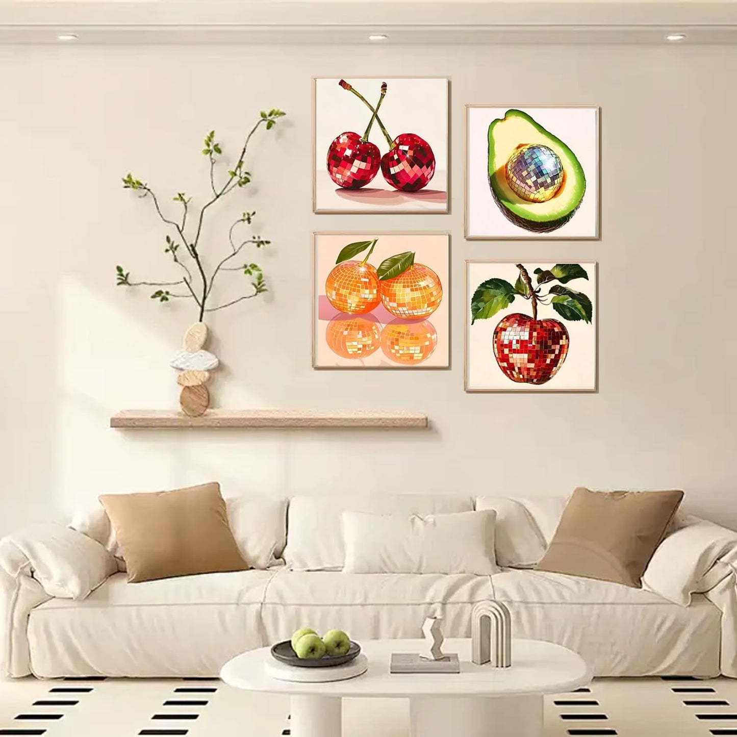 AIBOERL Cherry Diamond Art Kits for Adults,Cherry 5D Diamond Painting Kits for Adults Beginners,DIY Full Round Drill Diamond Dot Painting Gem Art Kits for Adult, Home Wall Decor 12x16Inch BST220