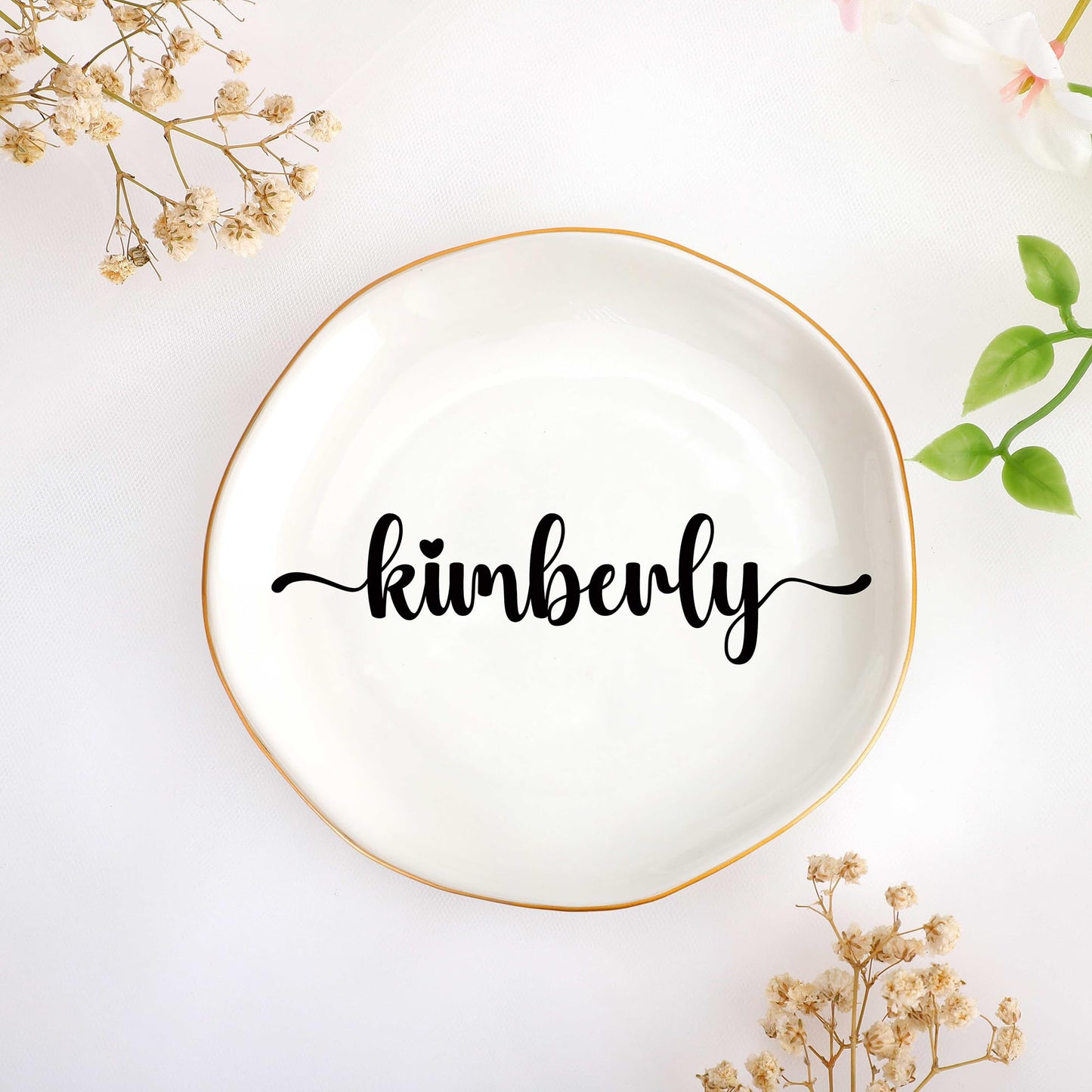 JoycuFF Initial B Ceramic Jewelry Tray, Bridesmaid Bride Gifts, Mothers Day Christmas Anniversary Engagement Birthday Gifts for Women Couples, Trinket Dish for Rings Earrings Necklaces Bracelets Keys BST202