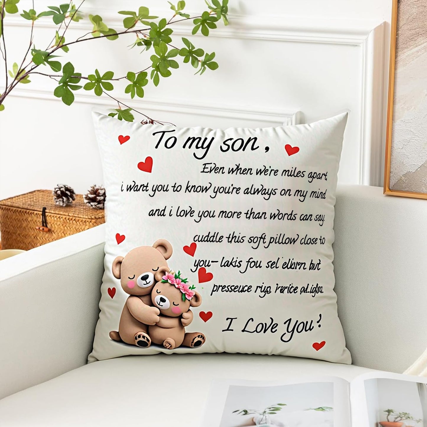 to My Grandmam Throw Pillow Cover - 18x18in Cushion Case, Machine Washable & Easy Care, Ideal for Sofa TV-Watching & Bedside Reading, Adds Warmth to Her Daily Life, Fits Bedroom/Living Room Decor WN420