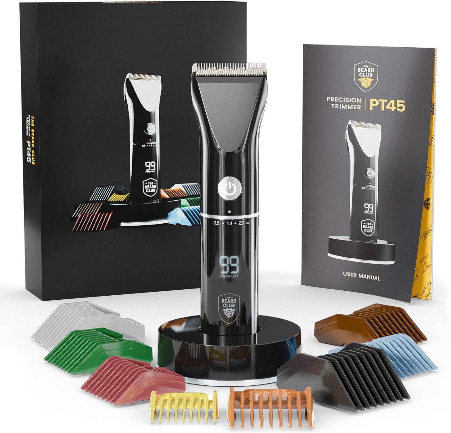 PT45 Beard & Hair Trimmer | 45 Unique Trim Lengths | Extra Sharp Blades for Clean Cuts