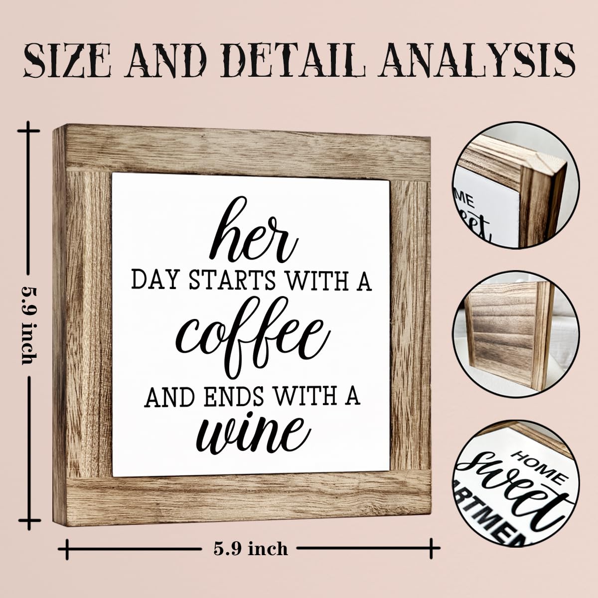 Funny Wooden Coffee Bar Decor Sign, Bar Decorations, in the Morning When Rise Give Me Jesus (and Coffee), Cafe Table Top Shelf Accessories, Cafe Signs Decor 5.9x5.9 Inches BST202