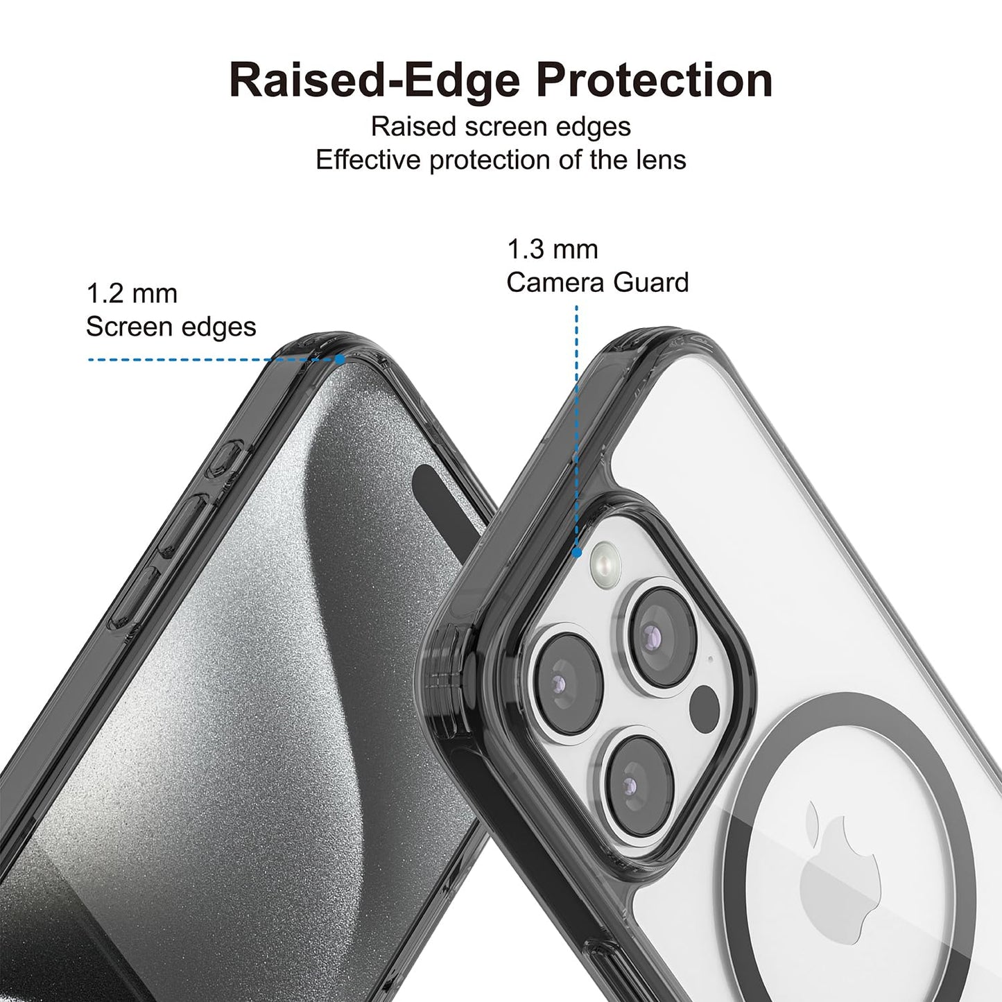 PULOKA for iPhone 14 Pro Transparent Case, Compatible with MagSafe, Clear Protector Slim Cover, Magnetic Phone Case for iPhone 14 Pro 6.1 inch Balck WN420