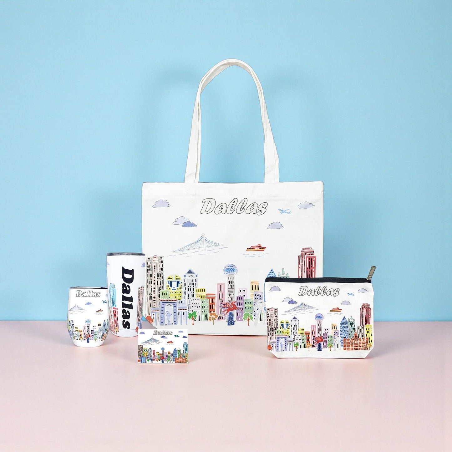 City Themed Artwork Magnet Collection by Beary Blu - Designed in The USA, Collectible Souvenirs Gifts 2.5" x 3.5" (Dallas) BST220