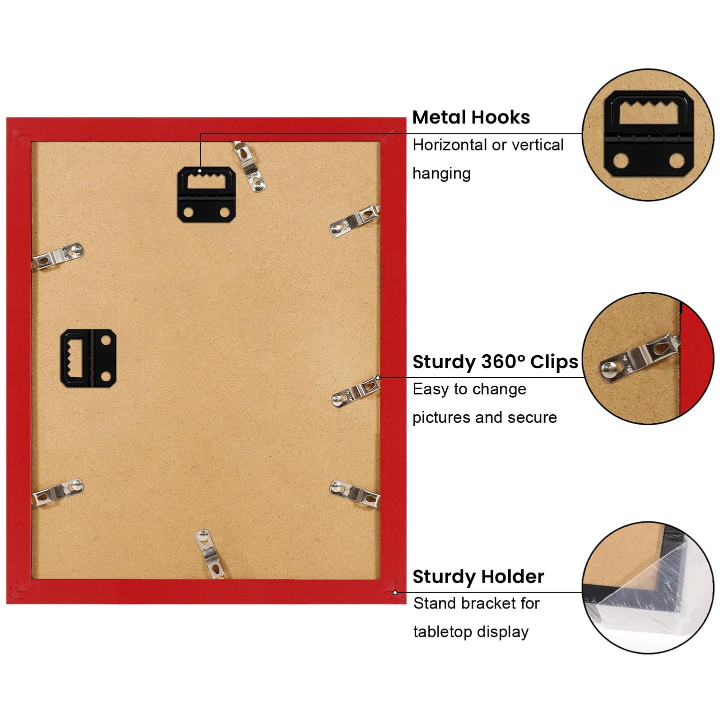 YESKAY 8x10 Picture Frame Set of 9, Display Pictures 5x7 with Mat or 8 x 10 Without Mat, Multi Photo Frames for Wall Mounting or Table Top Display, Blue BST326H