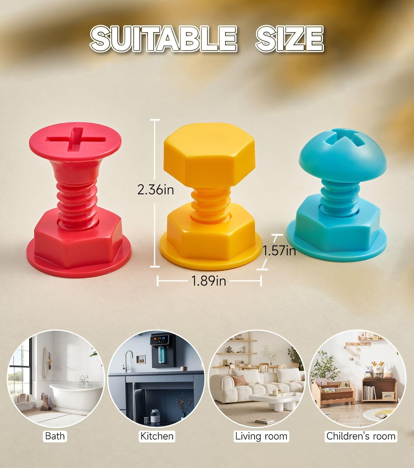 3Pcs Screw-Shaped Hook for Hanging, Serving as Heavy-Duty Command Hooks for Walls no Damage, Multi Purpose, Waterproof and Sturdy Command Hooks Heavy Duty (Contemporary, Count, 3) WN420