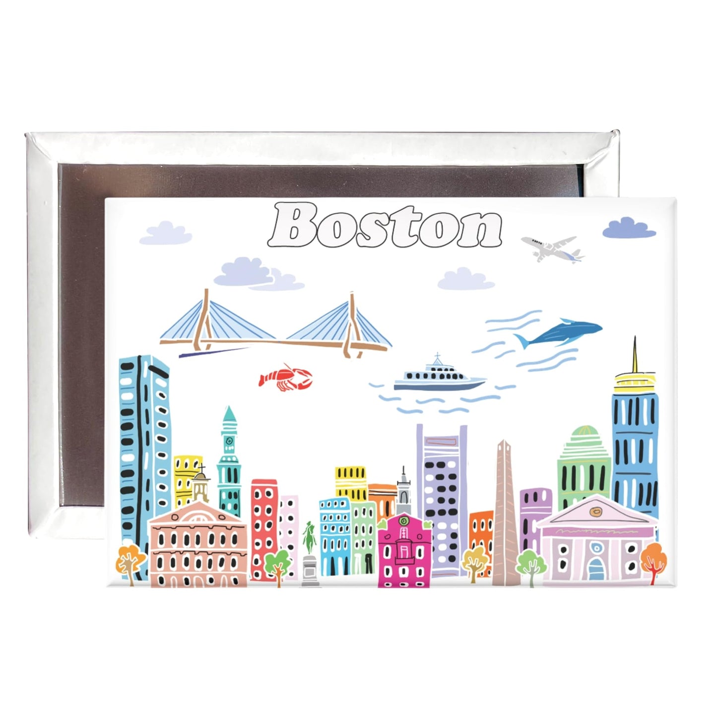 City Themed Artwork Magnet Collection by Beary Blu - Designed in The USA, Collectible Souvenirs Gifts 2.5" x 3.5" (Dallas) BST220