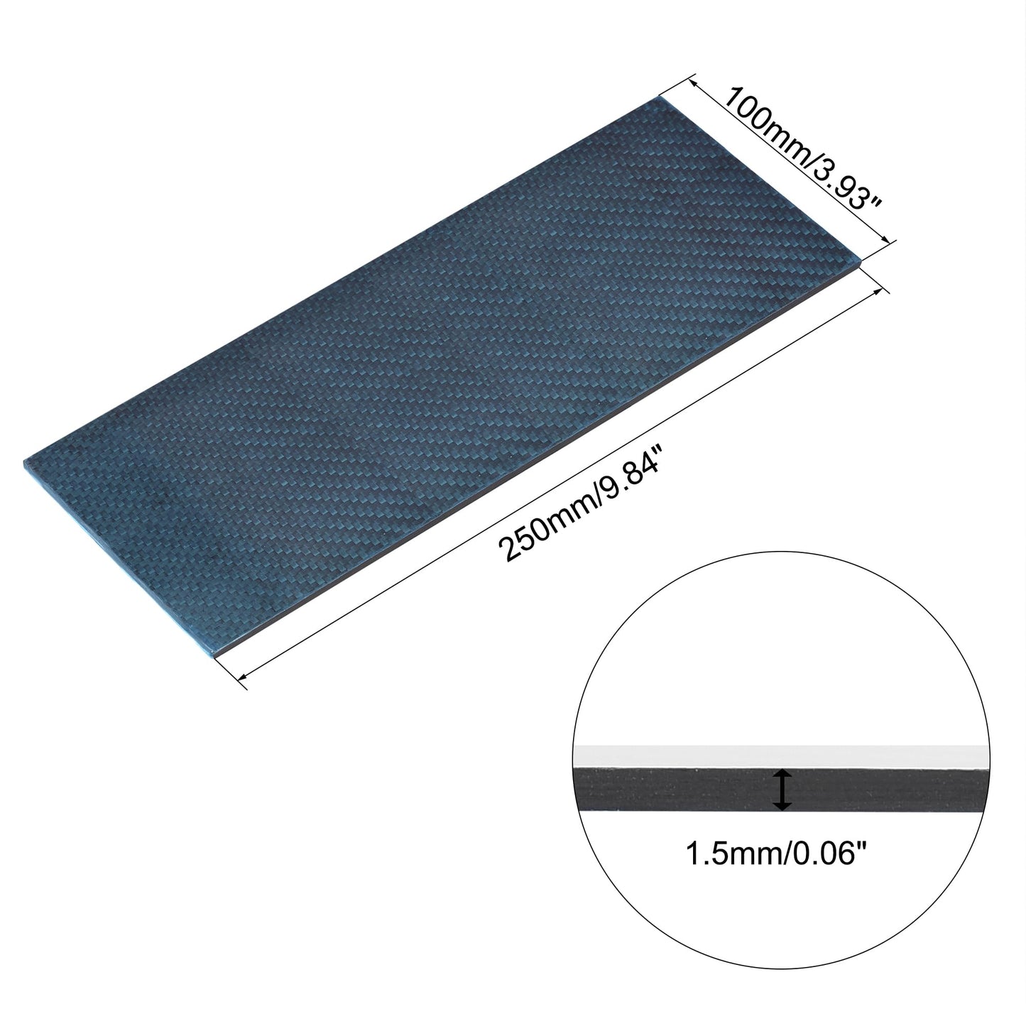 uxcell Carbon Fiber Plate Panel Sheets 250mm x 200mm x 0.5mm Laminate Plate Carbon Fiber Board (Plain Glossy) WN420