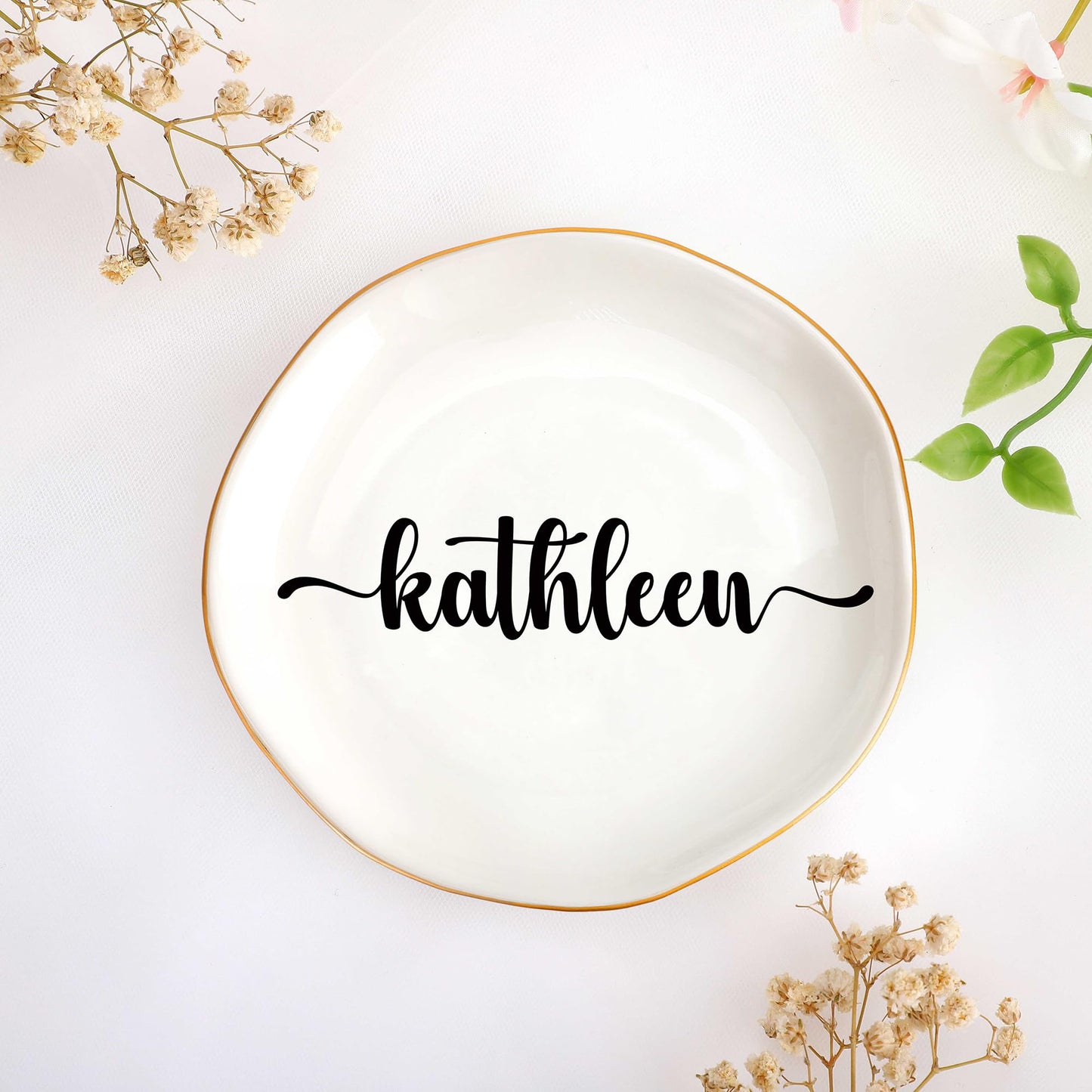 JoycuFF Initial B Ceramic Jewelry Tray, Bridesmaid Bride Gifts, Mothers Day Christmas Anniversary Engagement Birthday Gifts for Women Couples, Trinket Dish for Rings Earrings Necklaces Bracelets Keys BST202