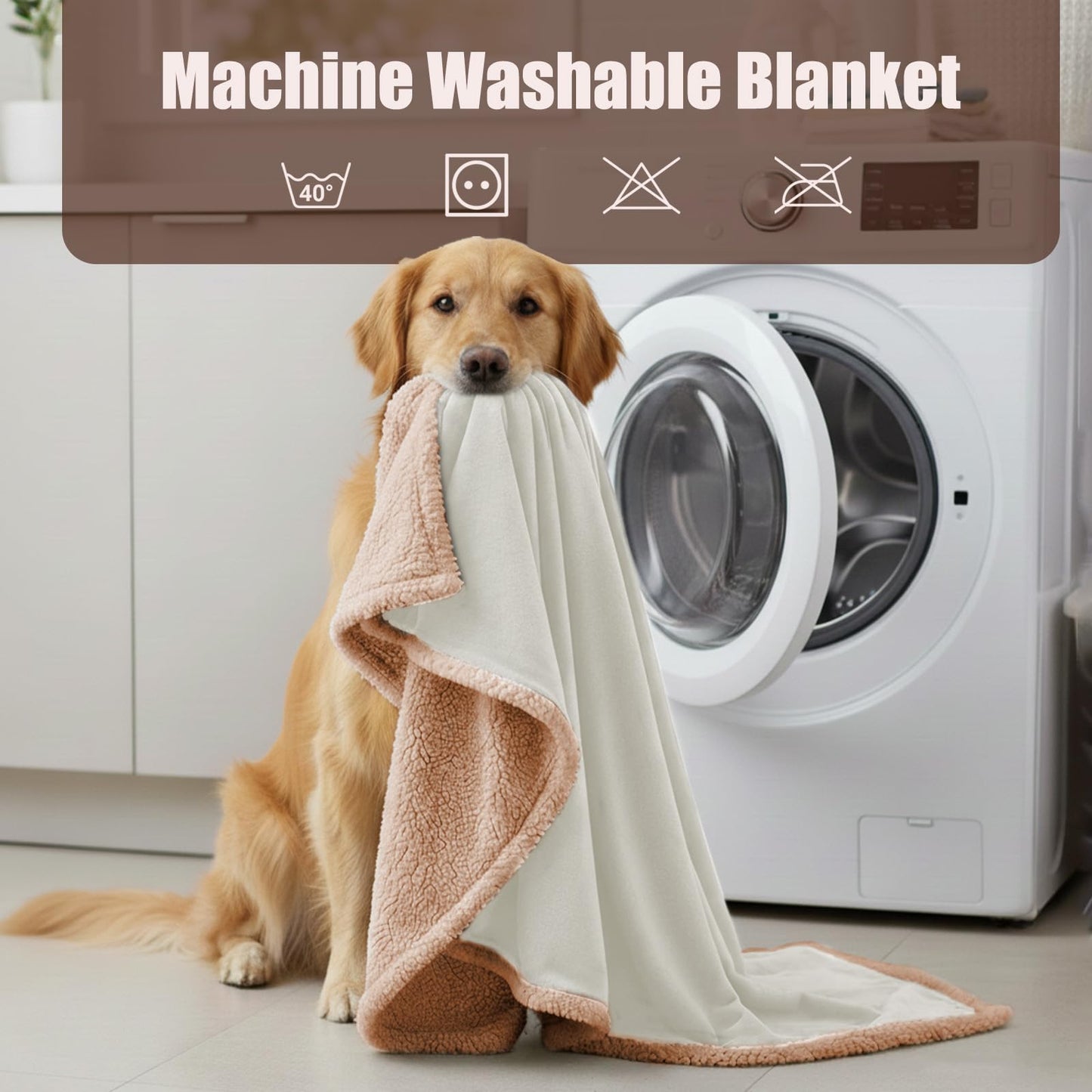 Makigued Waterproof Dog Blanket for Couch & Bed, Reversible Sherpa Fleece Pet Throw with Quiet TPU Barrier, Machine Washable Furniture Protector for Large Dogs & Cats, Twin Size 60x80 Inch, Gray WN420
