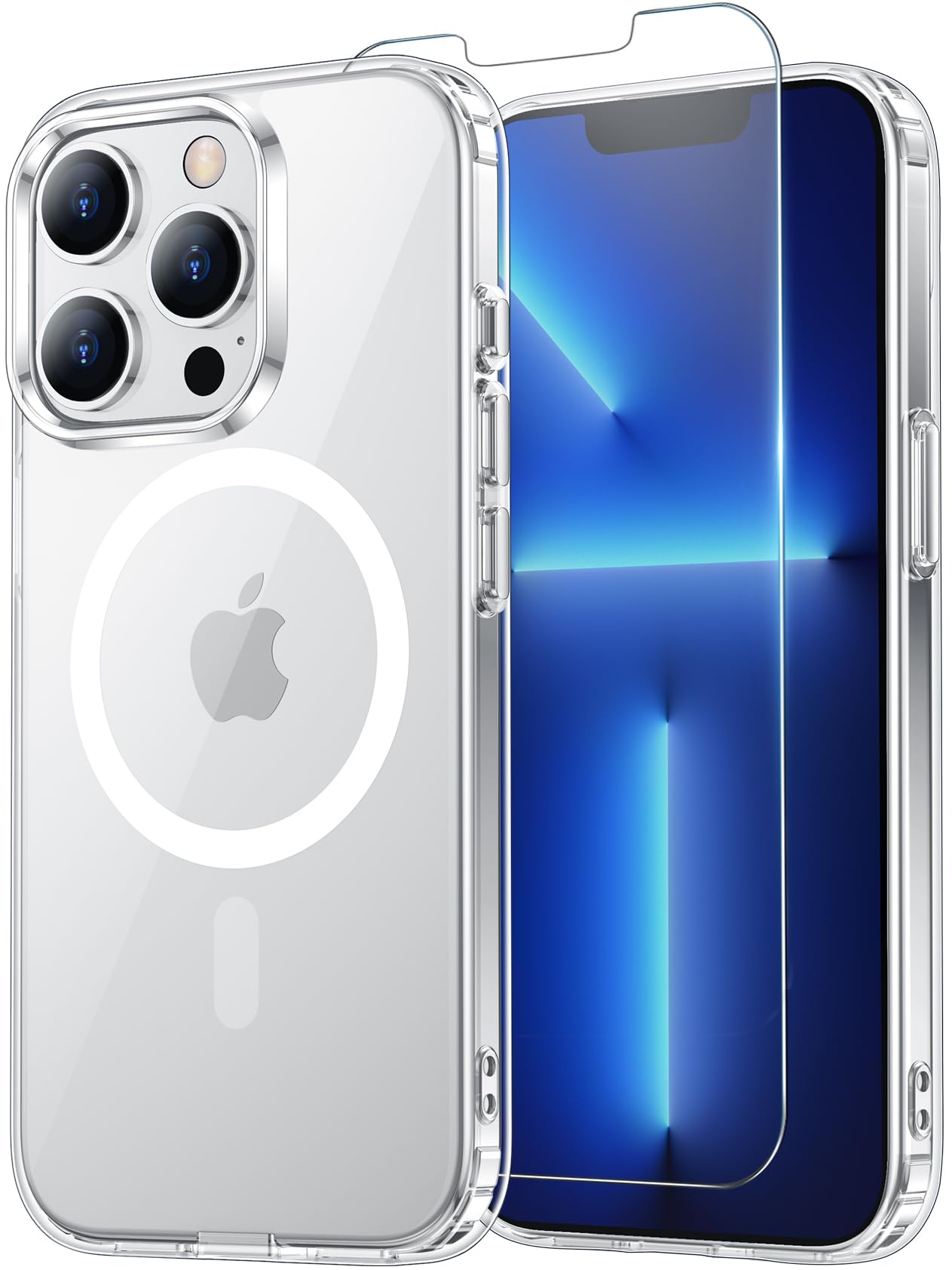 for iPhone 17 Pro Max Case Clear with Screen Protector, Compatible with Magsafe, Anti-Yellowing, Military-Grade Protection, Shockproof Slim Magnetic Phone Case Cover, Black WN420