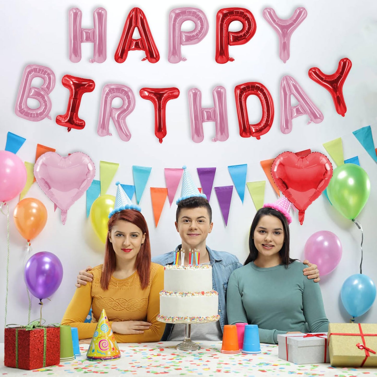 Green Happy Birthday Balloons Banner Foil Balloons Letters Banner Balloon for Green Themed Party Decoration Supplies Christmas Birthday Decoration Decor Ballons Arch Kits Party Balloon Set 15pcs BST326L