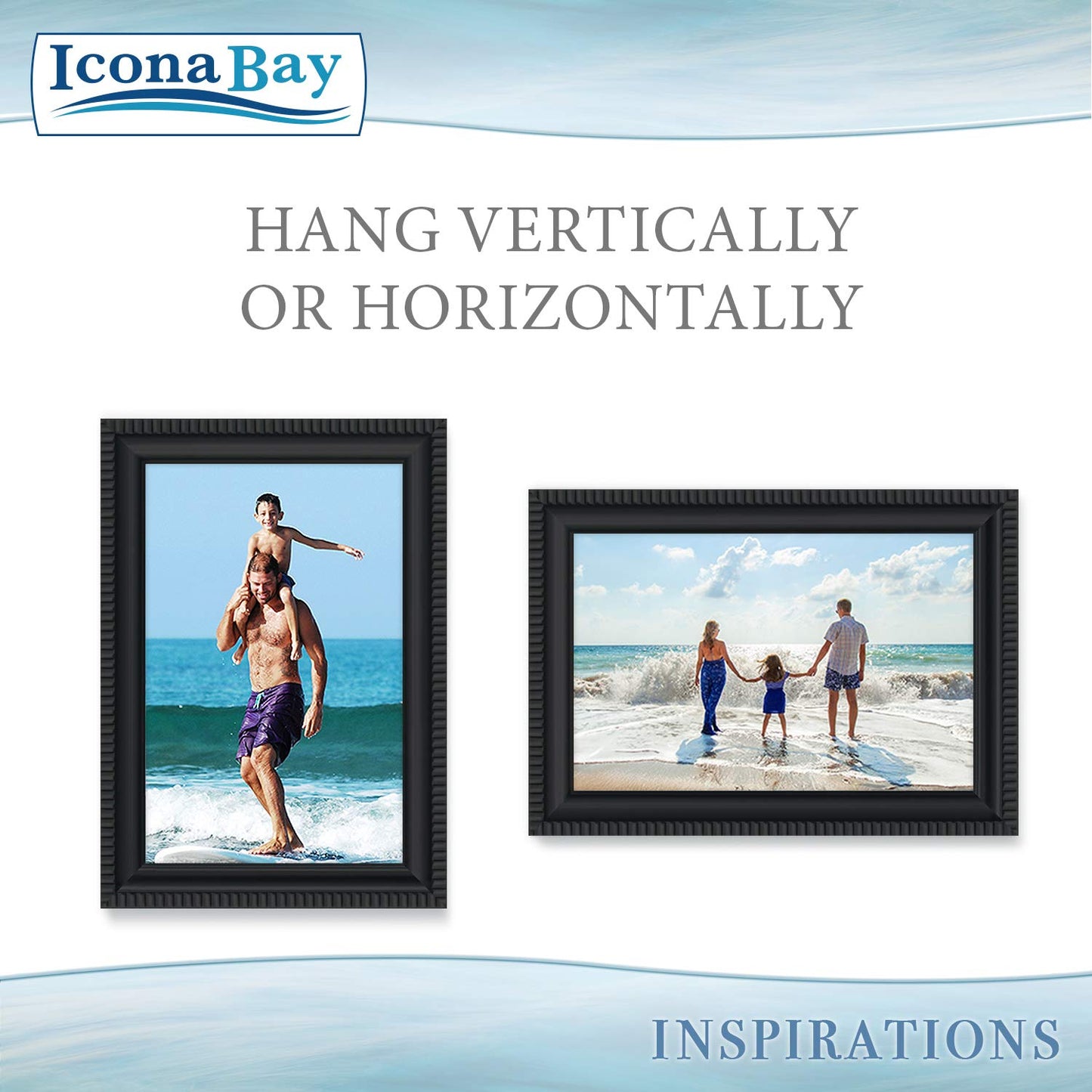 Icona Bay Combination White Picture Frames Set - 10 PC (Five 4x6, Three 5x7, Two 8x10), Inspirations Collection Multi-Pack for Contemporary Wall Gallery BST220