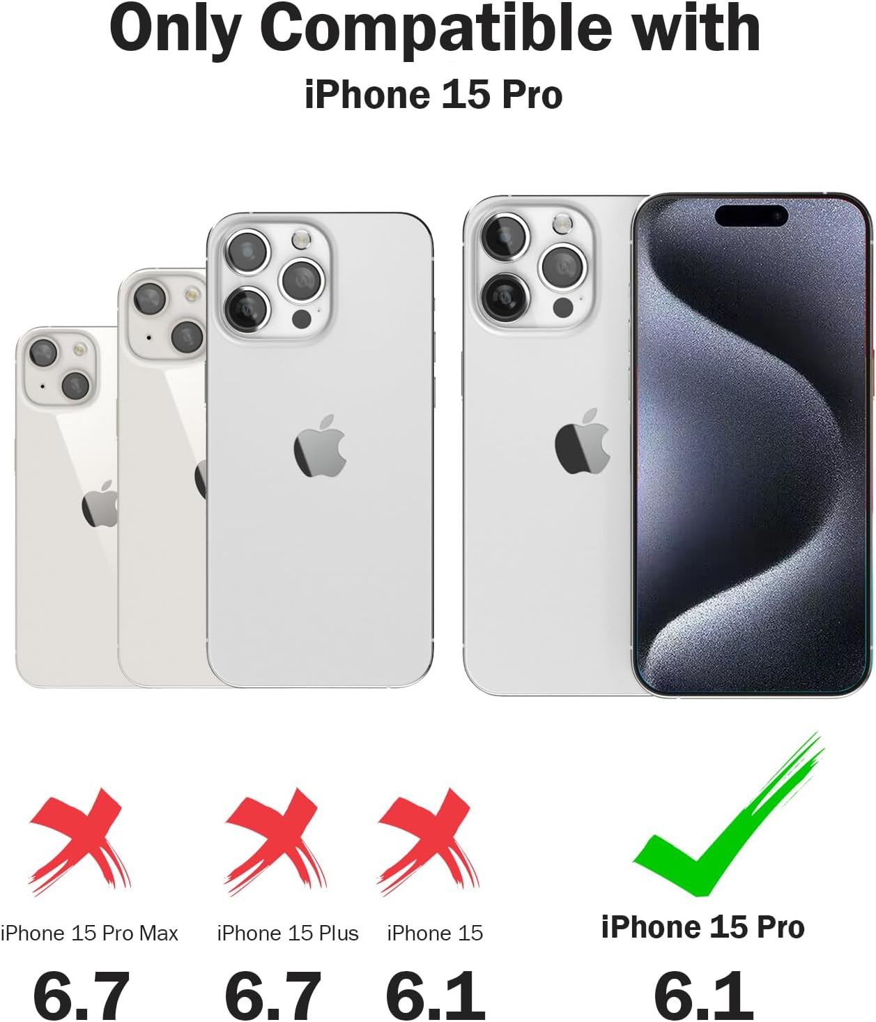 for iPhone 15 Pro Case Glitter with 2 Pack Screen Protector + 2 Pack Camera Lens Protector, Clear Glittering Cute Phone Case Shockproof Soft TPU Bumper Cover for Women Girls WN420