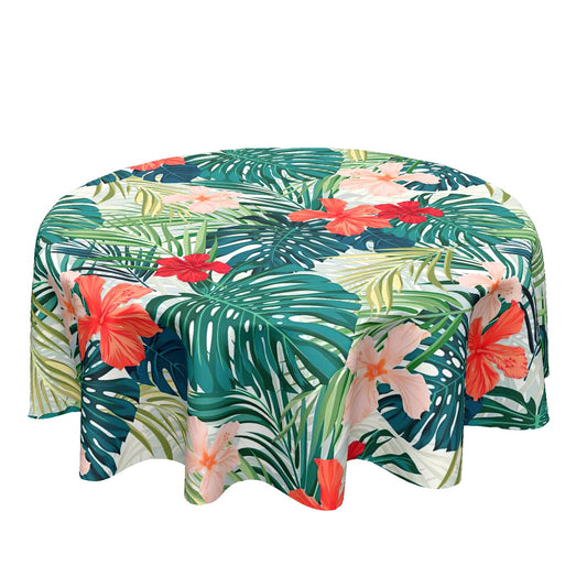 Spring Summer Floral Tablecloth Round 60 Inch Watercolor Flowers Colorful Table Cloth Circle Multicolor Table Cover Tabletop for Home Decor Dining Room Kitchen Party Picnic BST220