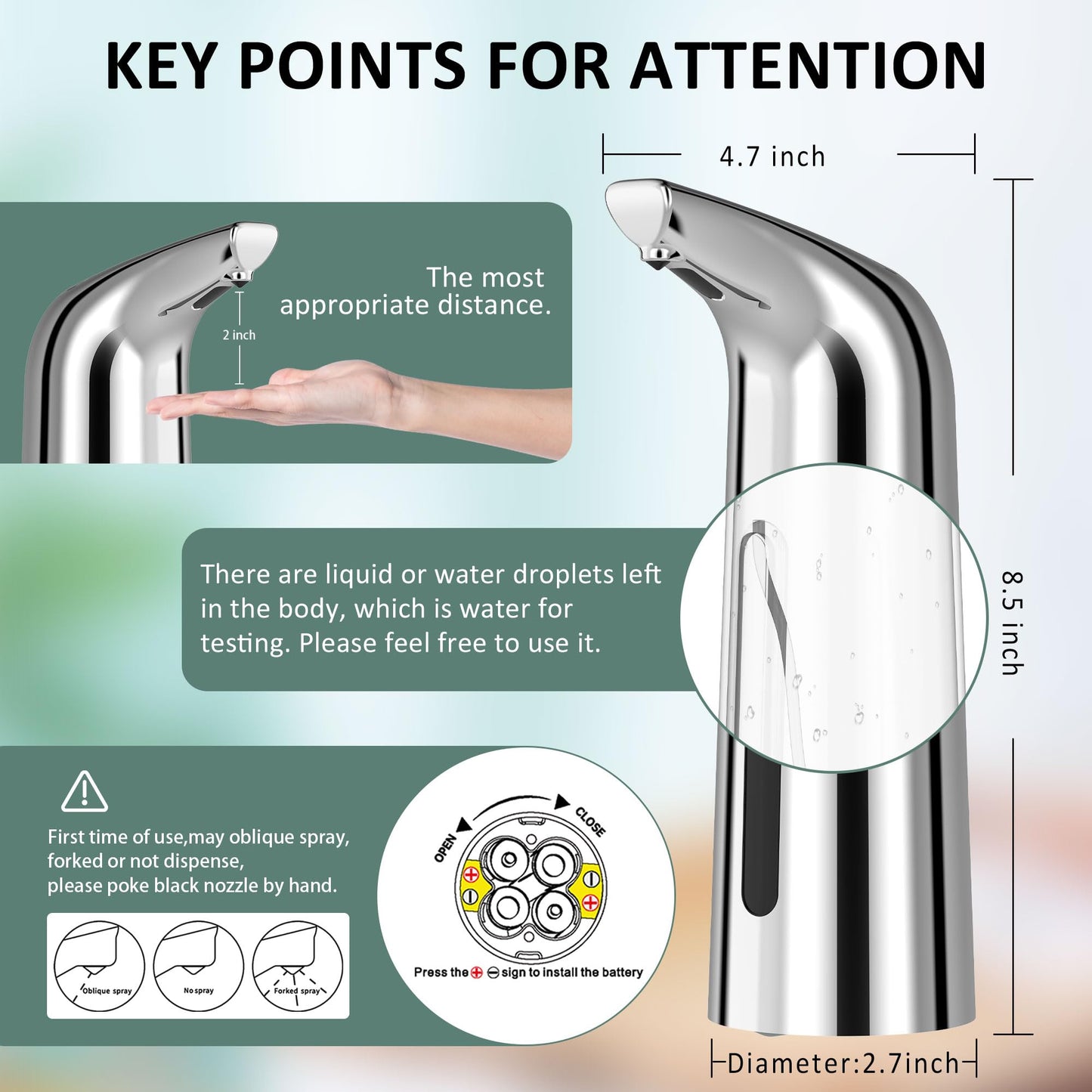 Automatic Soap Dispenser Touchless,400ML Hand & Dish Countertop Electric Liquid Dispenser with Sensor,Modern 4 Gear Adjustable Black Waterproof Battery Operated Kitchen Auto Soap Pump WN420