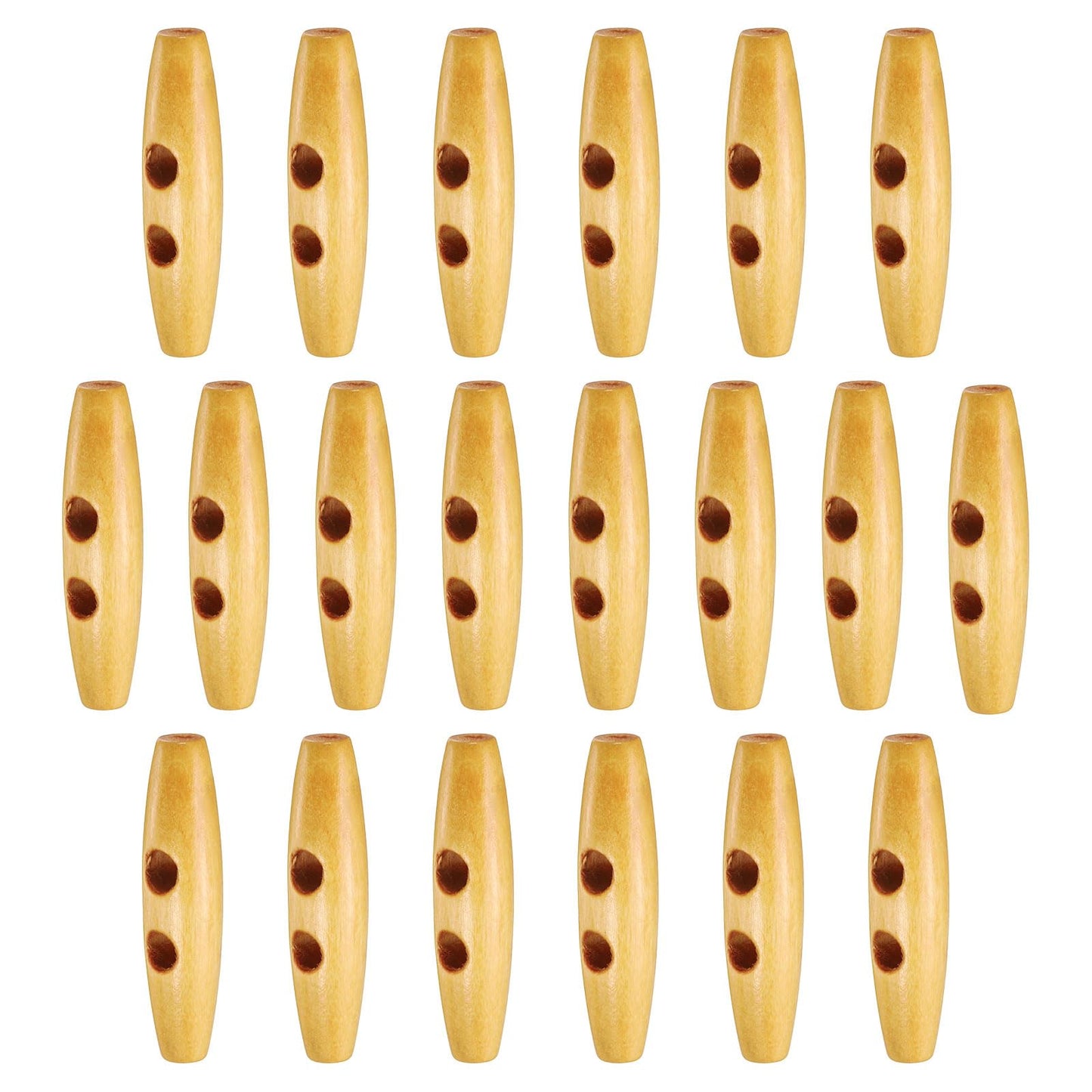 HARFINGTON 60mm / 2.4" Wooden Toggle Buttons 20pcs 2-Hole, Maroon | Wood Olive Sewing Buttons Horn Oval Buttons Sewing Accessories for Coat Sweaters Clothing DIY Craft BST326L