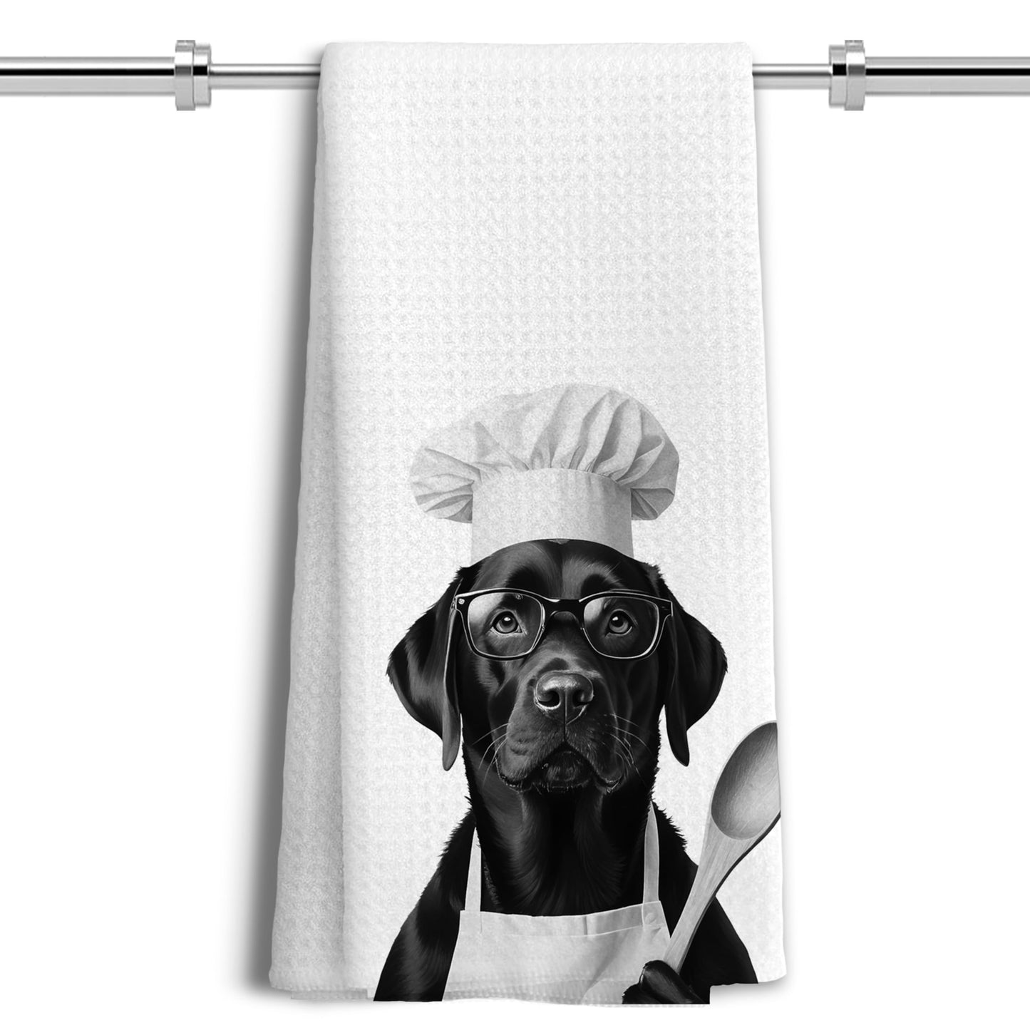 Funny Black Labrador Retriever Kitchen Towels, Black Lab Gifts Dish Tea Towels for Kitchen Decor, Gifts for Labrador Dog Lovers Hand Towels, 16x24 Inches BST202