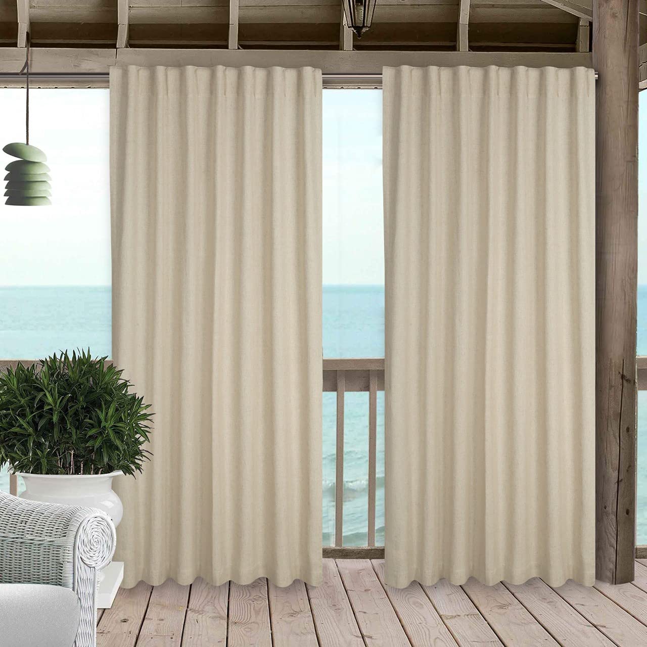 Bedding Craft Curtains 63 Inch Length - White Poly Cotton Slub Drapes with Tab Top, Set of 2, Ideal for Bedroom, Living Room, and Office_ 50x63 inch BST220