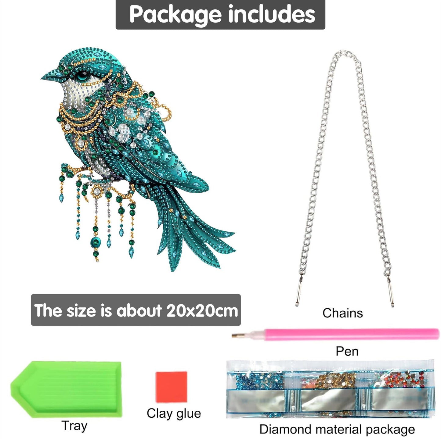 Bimkole Cat Diamond Art Hanging Kit for Adult, DIY 5D Animals Diamond Art Painting Window Pendant, Acrylic Crystal Art Hanging Ornament for Wall Home Garden Front Door Decor - 7.8x7.8 Inch BST220
