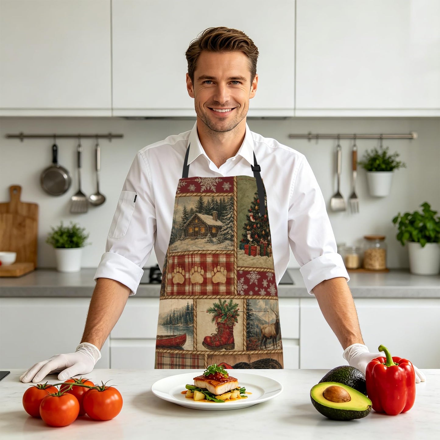 Art Apron with Pocket for Women Men | Kitchen Aprons Chef Apron for Cooking Baking BBQ Painting Gardening BST202