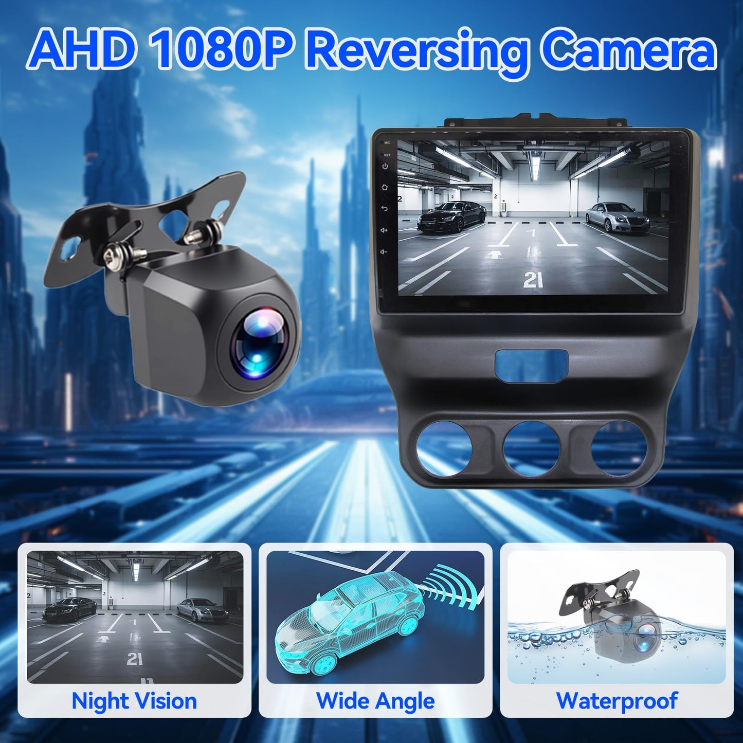 4+64G Car Radio for Dodge Ram 9 inch Touch Screen 2019 2020 2021 2022 2023 2024 Stereo,Wireless Carplay/WiFi/Bluetooth/EQ Audio/Andriod Auto/AM/FM/Navigation/AHD Camera